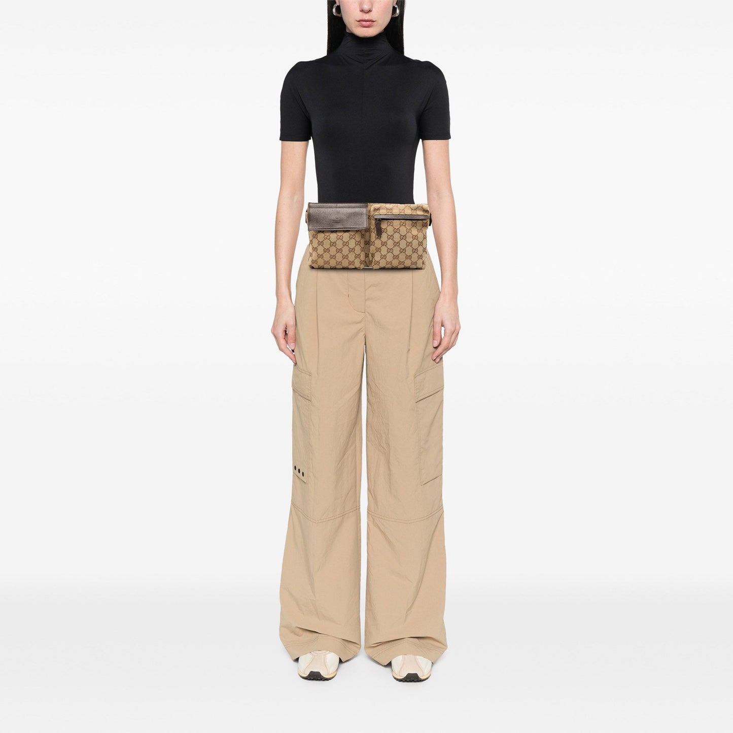 Gucci GG Canvas Double Pocket Belt Bag