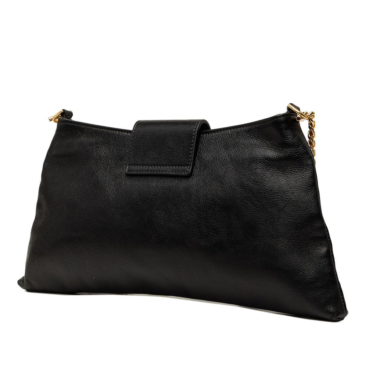 Celine Calfskin Triomphe Wiltern Shoulder Bag — Black