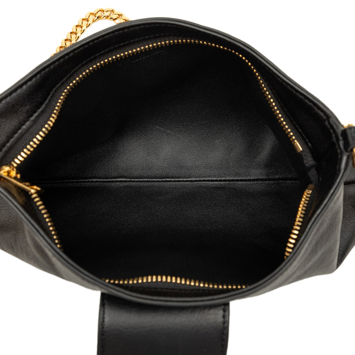Celine Calfskin Triomphe Wiltern Shoulder Bag — Black