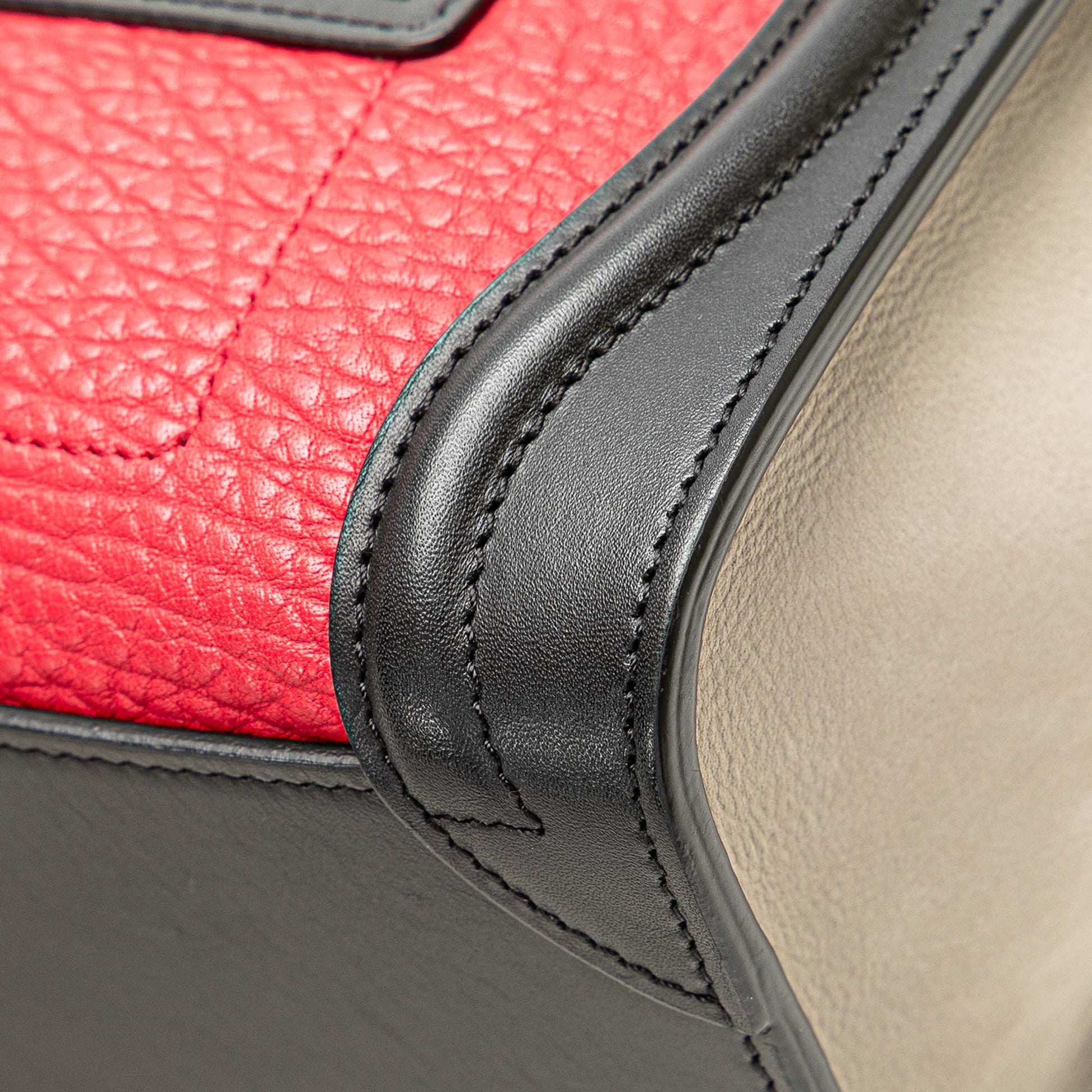 Celine Nano Tricolor Nubuck and Calfskin Luggage Tote