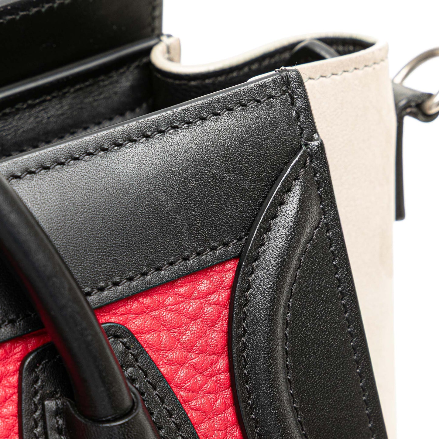 Celine Nano Tricolor Nubuck and Calfskin Luggage Tote