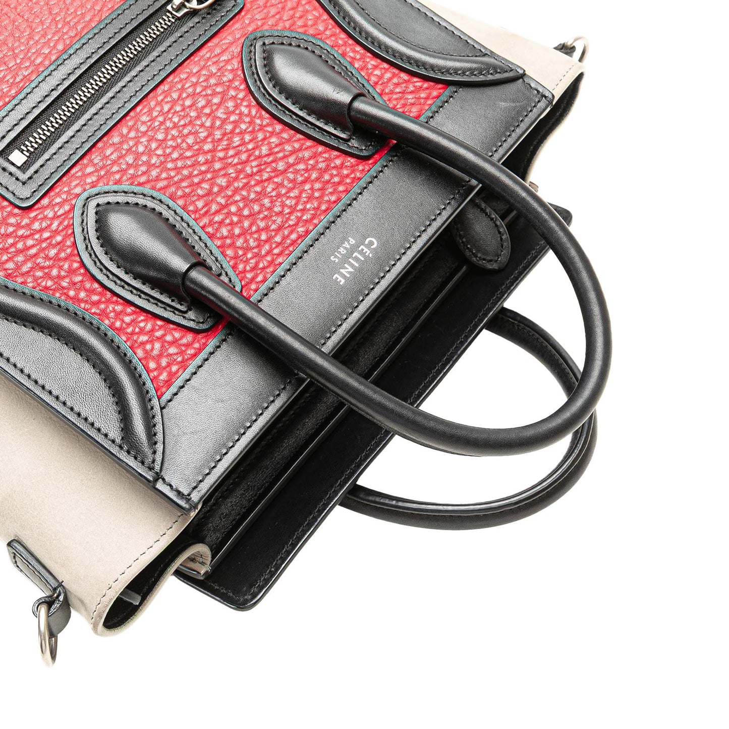 Celine Nano Tricolor Nubuck and Calfskin Luggage Tote