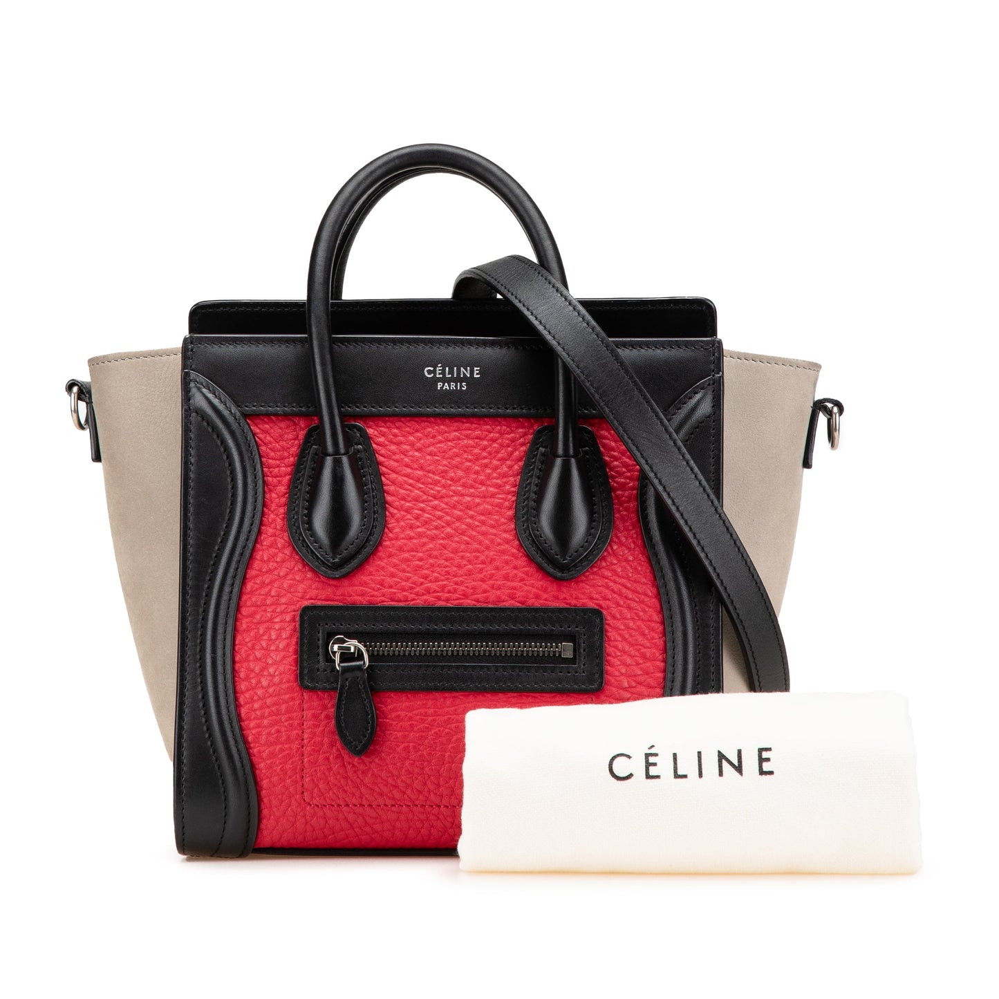 Celine Nano Tricolor Nubuck and Calfskin Luggage Tote
