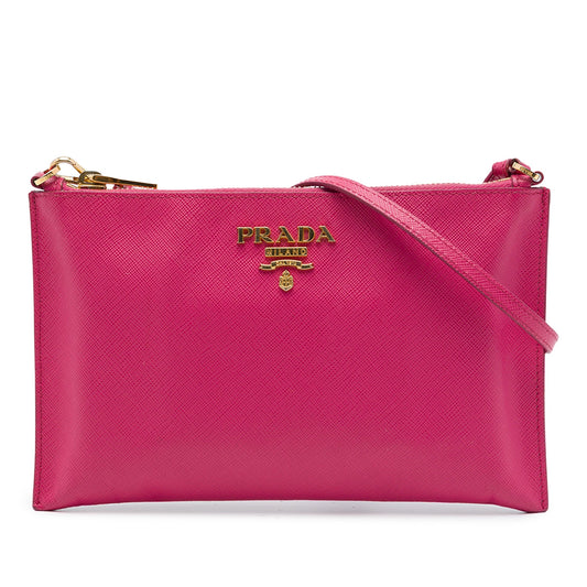 Prada Saffiano Shoulder Bag — Pink