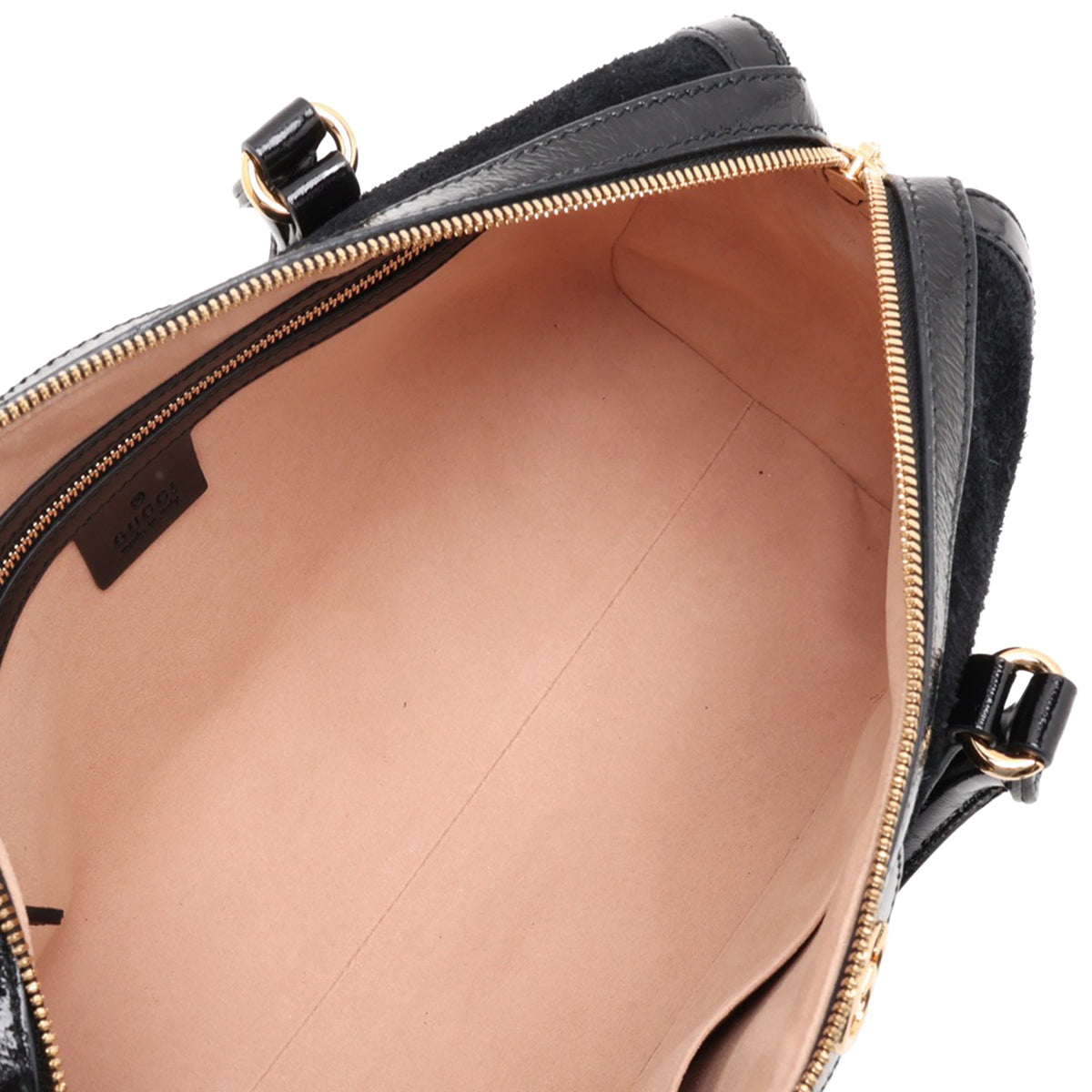 Gucci Medium Suede Web Ophidia Top Handle Bag — Black