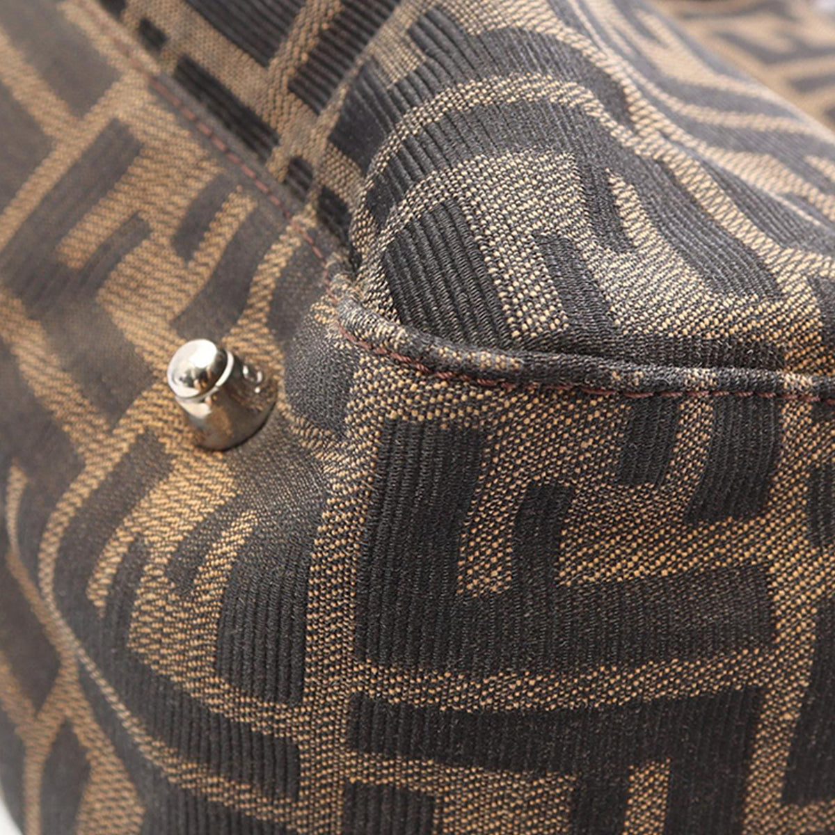 Fendi Zucca Canvas Handbag — Brown