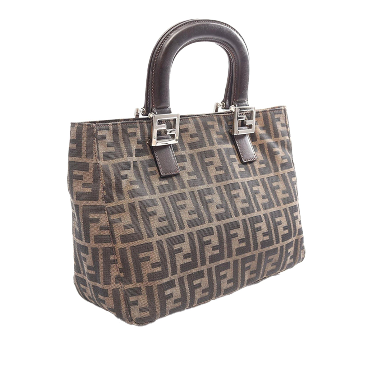Fendi Zucca Canvas Handbag — Brown
