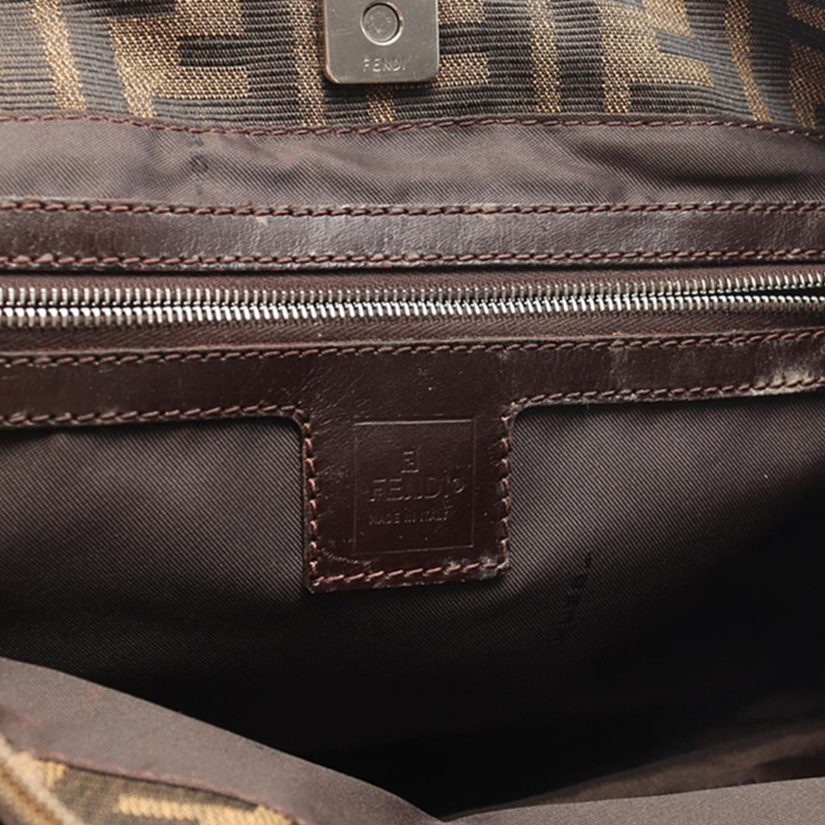 Fendi Zucca Canvas Handbag — Brown