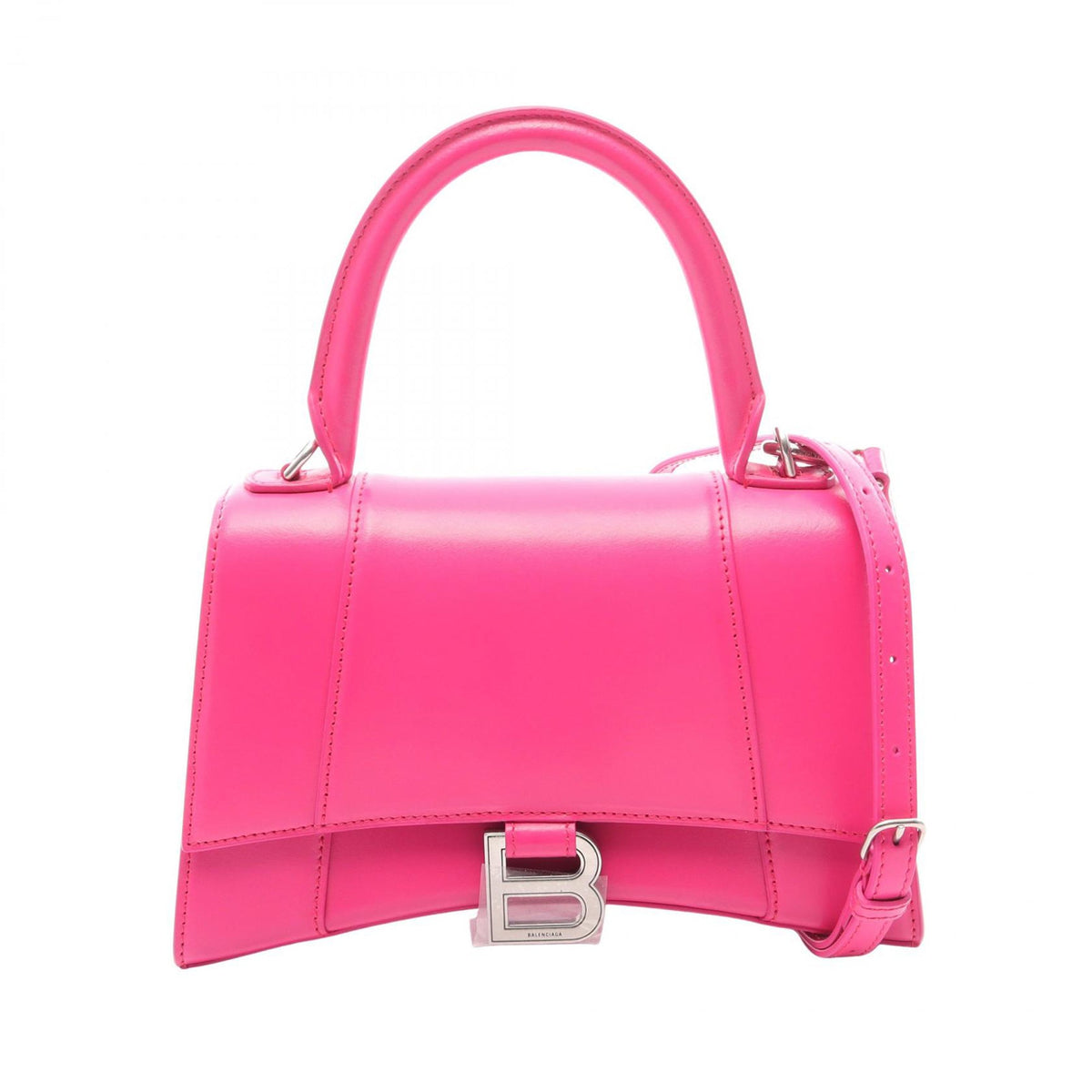 Balenciaga Small Shiny Box Calfskin Hourglass Top Handle Bag