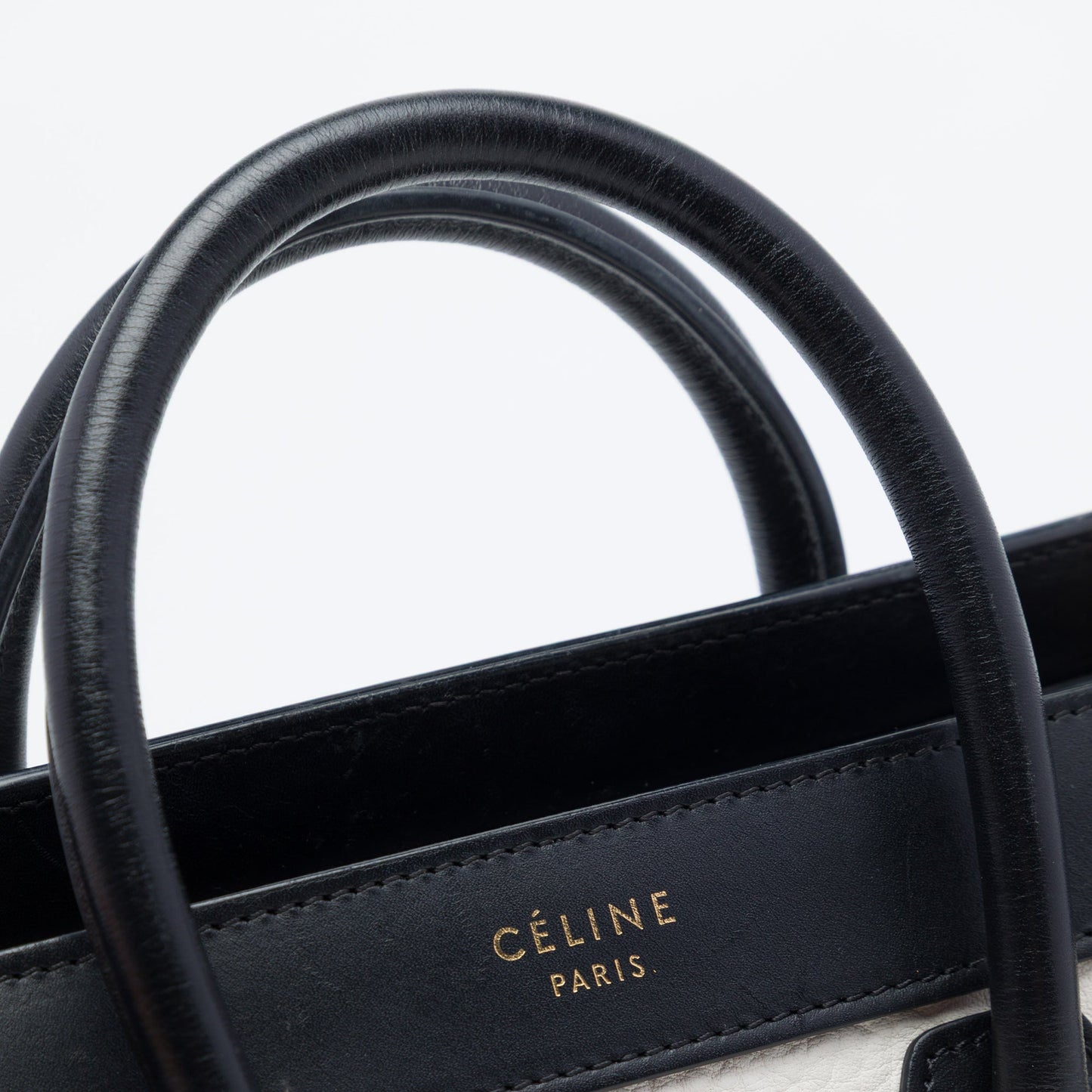 Celine Nano Tricolor Nubuck and Drummed Calfskin Luggage Tote
