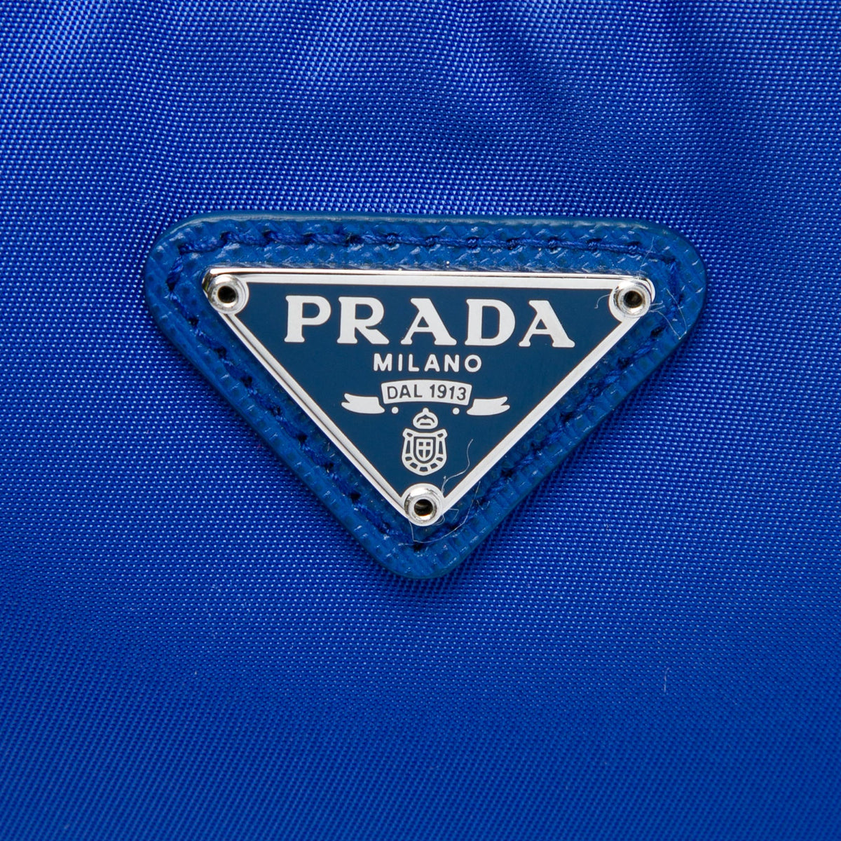 Prada Saffiano Trimmed Tessuto Re Edition 2005 Satchel — Blue