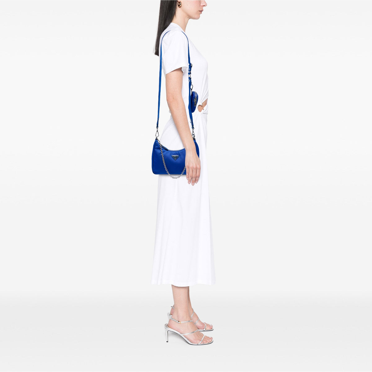 Prada Saffiano Trimmed Tessuto Re Edition 2005 Satchel — Blue