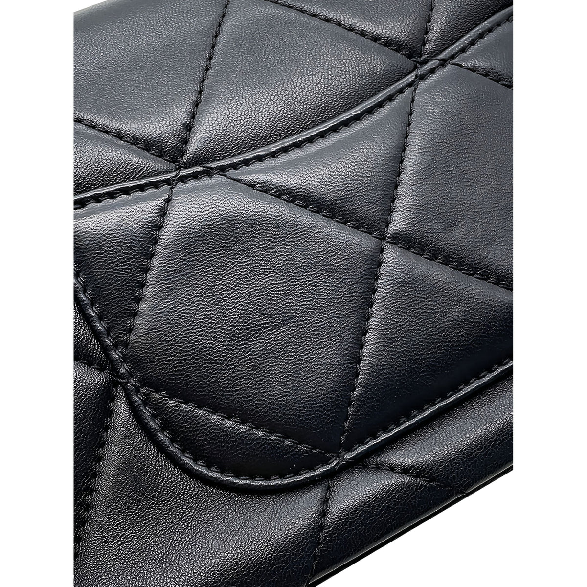 Chanel Mini CC Quilted Lambskin Logo Chain Flap — Black