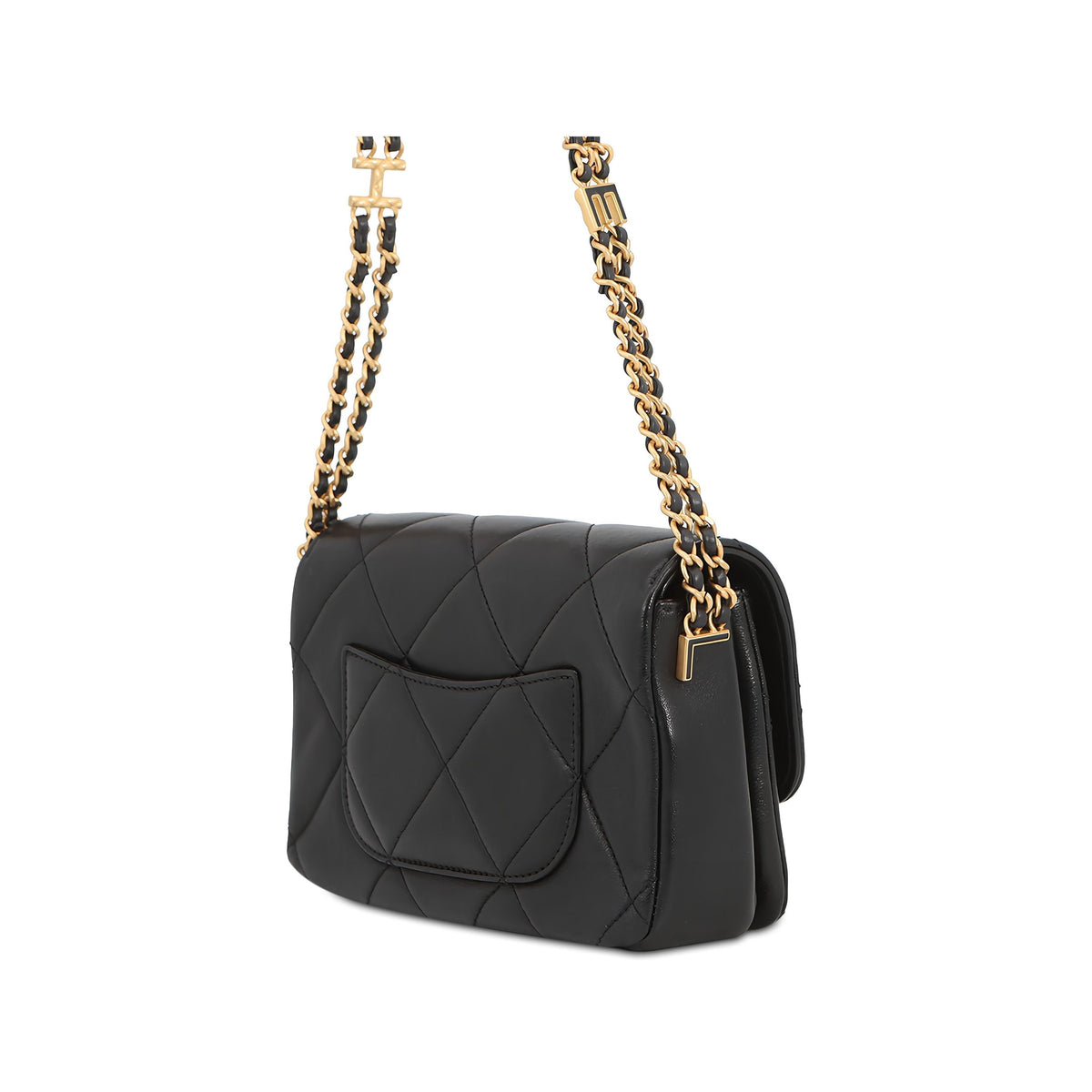 Chanel Mini CC Quilted Lambskin Logo Chain Flap — Black