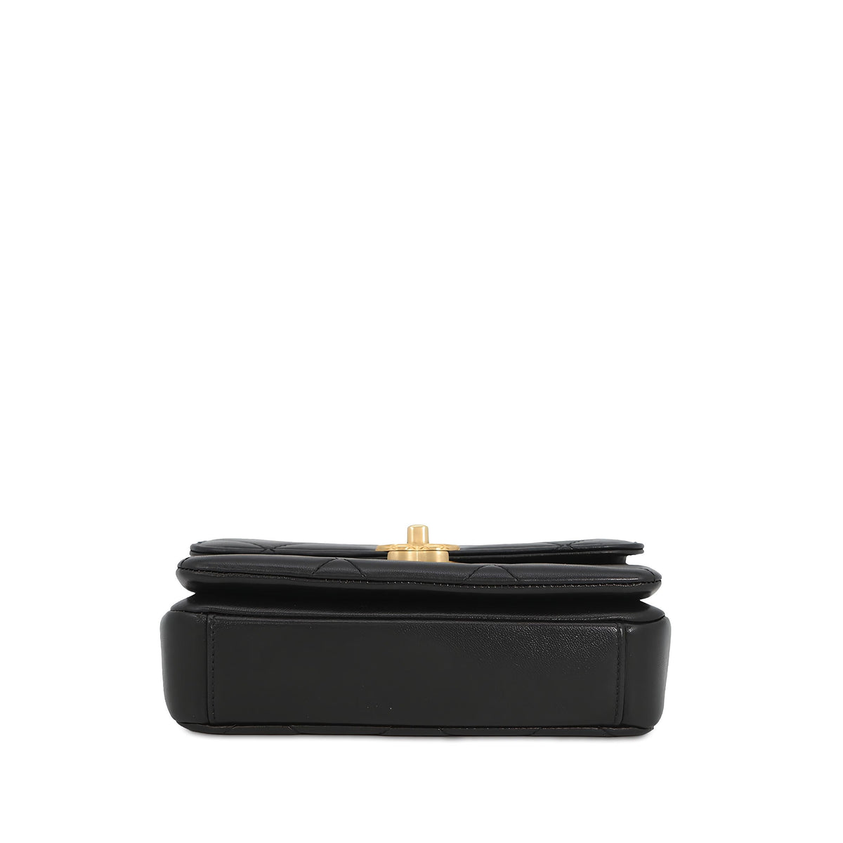 Chanel Mini CC Quilted Lambskin Logo Chain Flap — Black