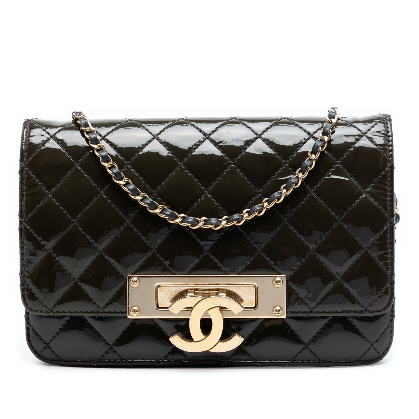 Chanel Quilted Patent Golden Class Wallet on Chain