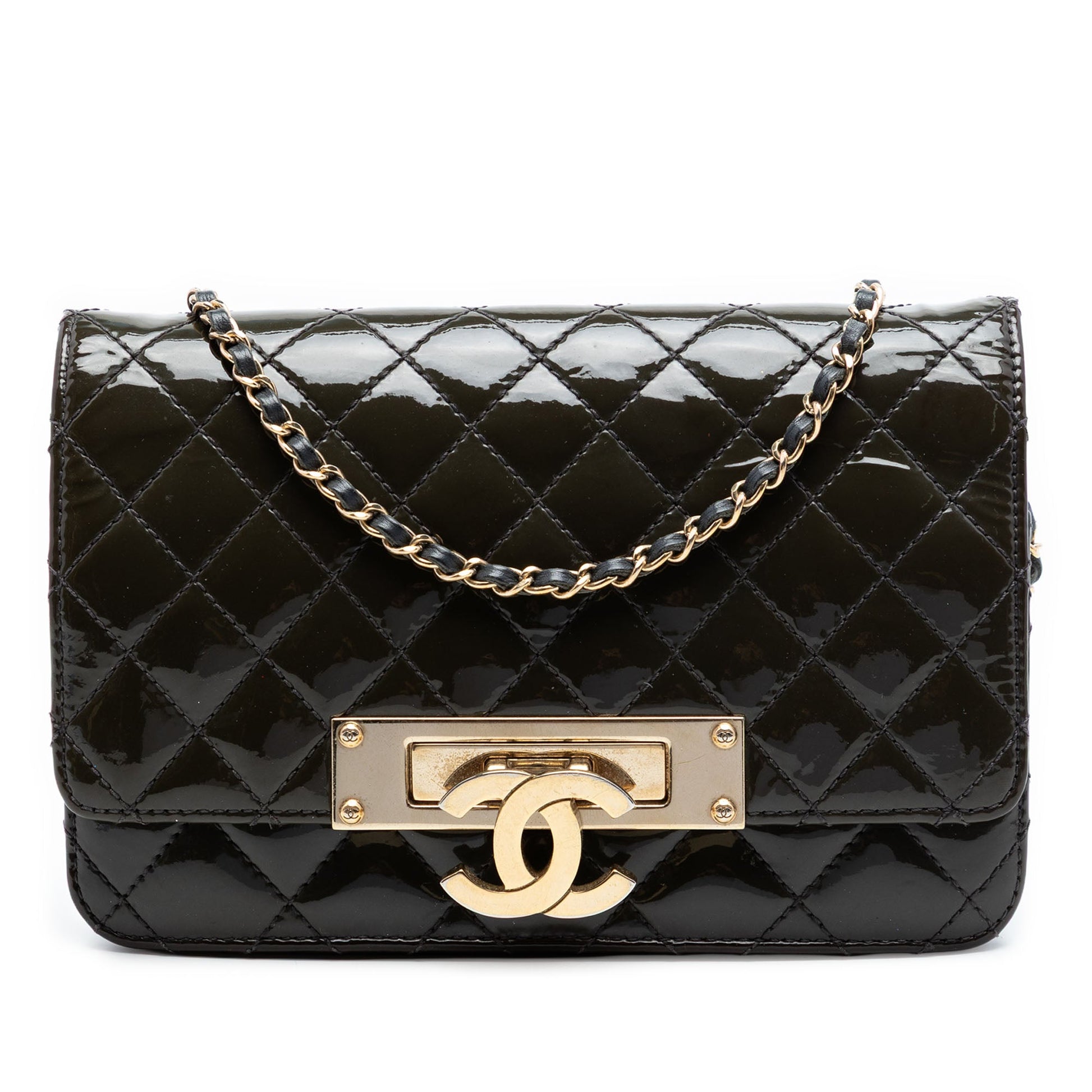 Chanel Quilted Patent Golden Class Wallet on Chain
