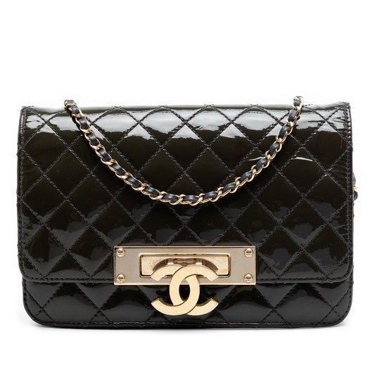 Chanel Quilted Patent Golden Class Wallet on Chain