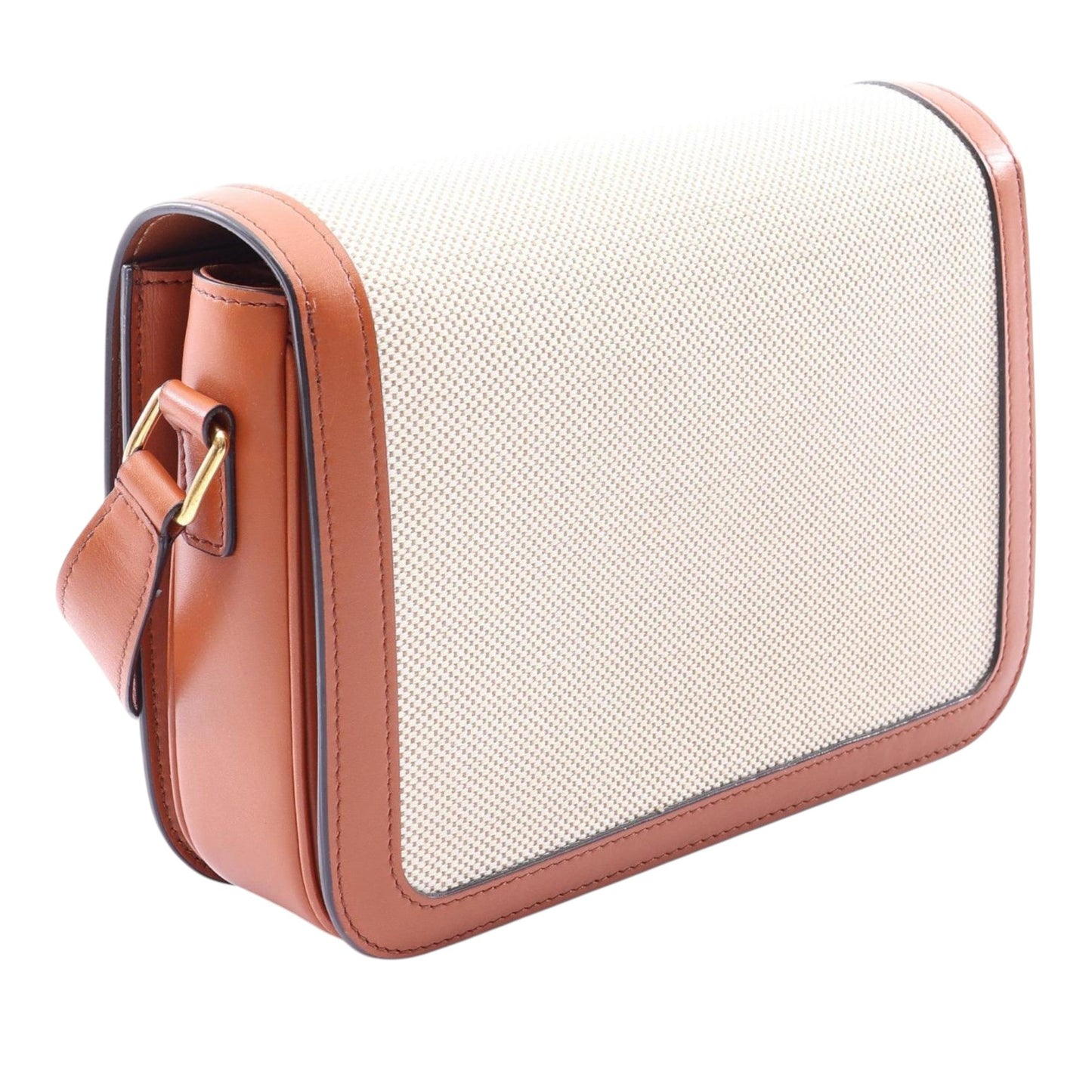 Celine Classique Canvas and Calfskin Triomphe Crossbody