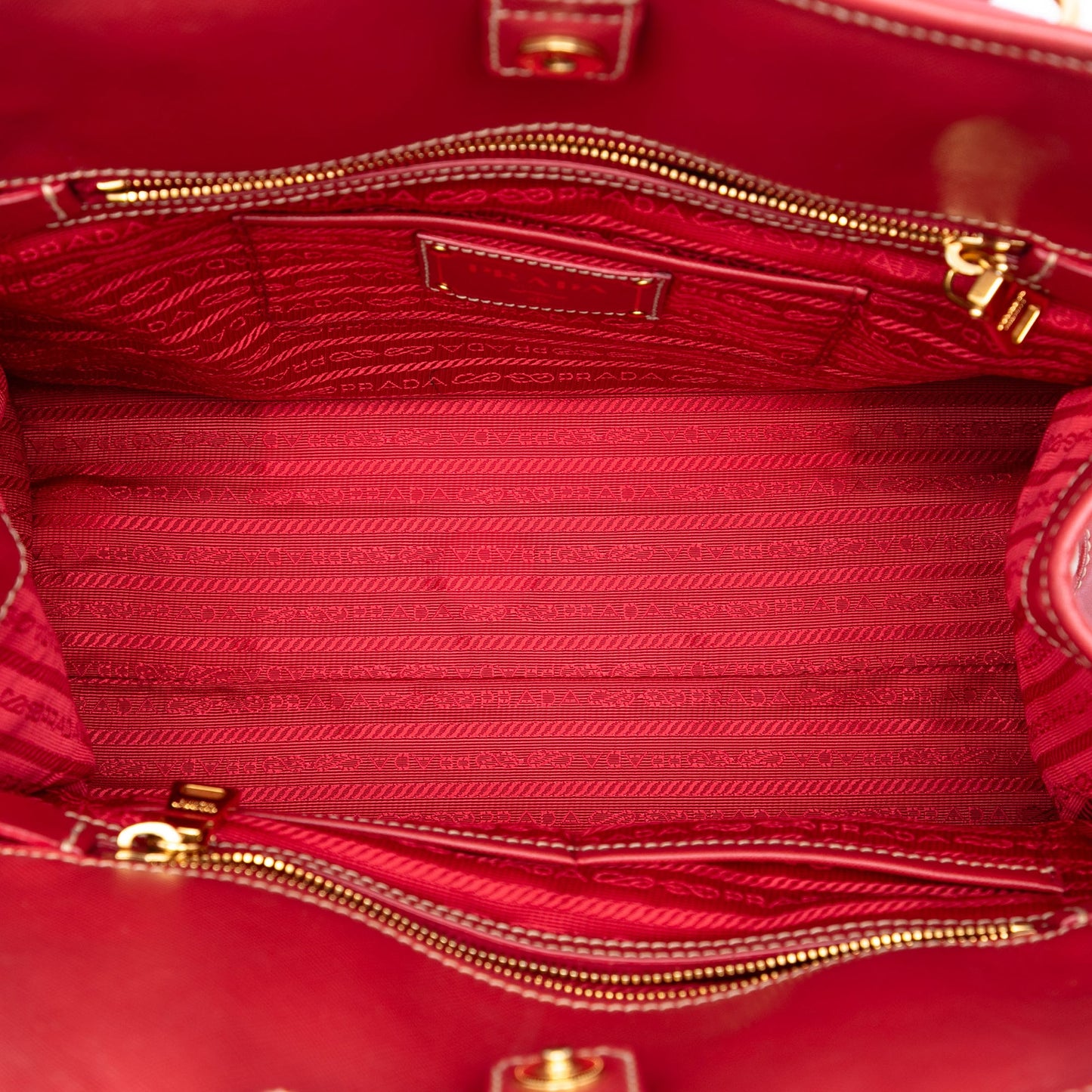 Prada Saffiano Trimmed Canvas Canapa Logo Satchel