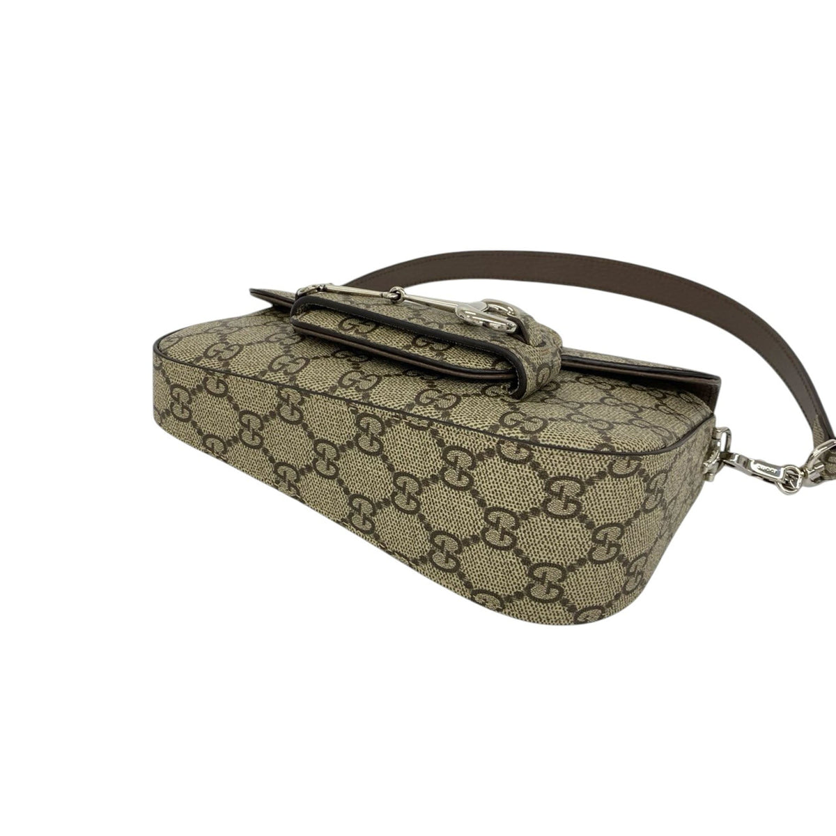 Gucci Mini GG Supreme Asymmetric Horsebit 1955 Shoulder Bag