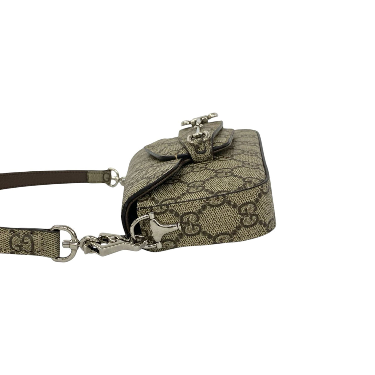 Gucci Mini GG Supreme Asymmetric Horsebit 1955 Shoulder Bag