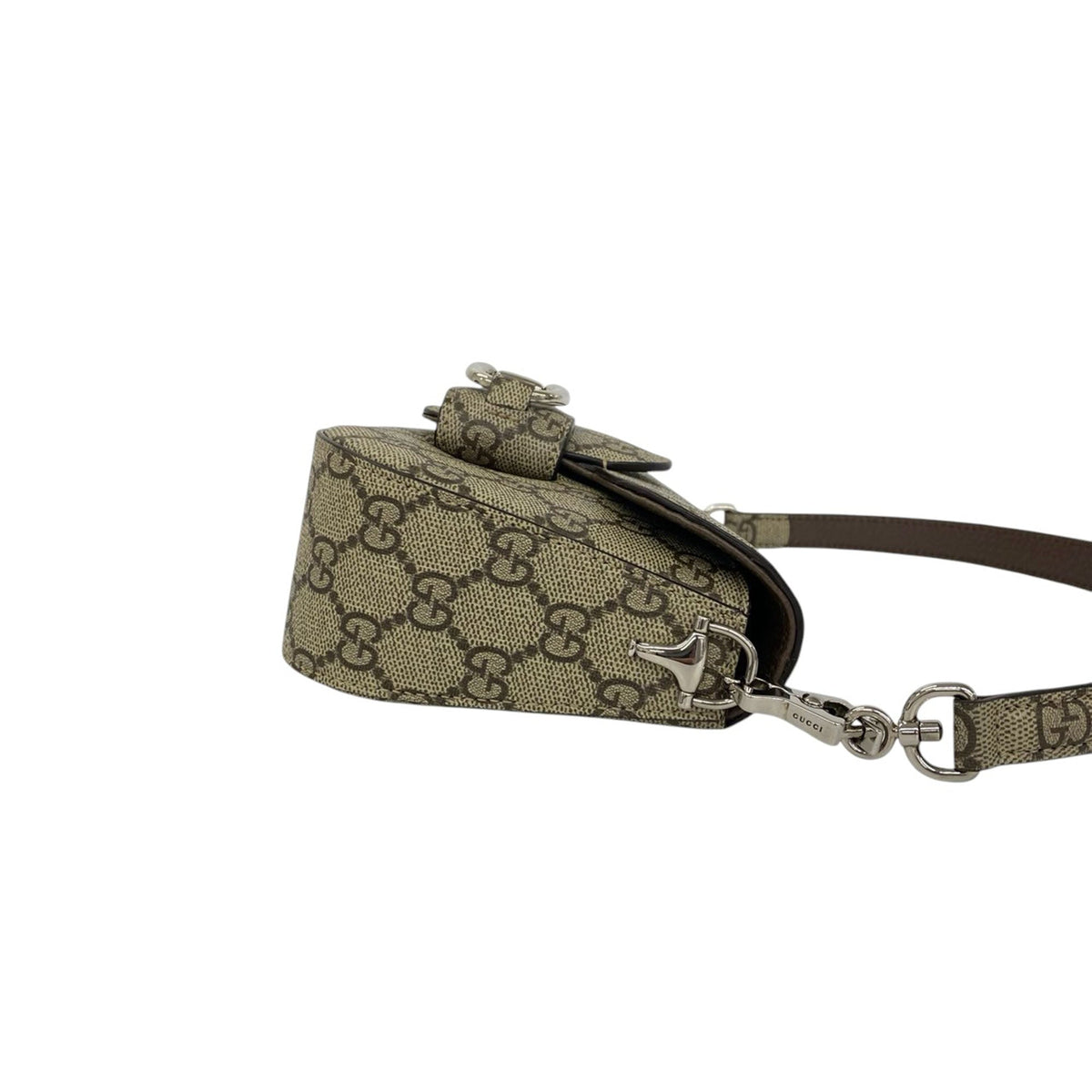 Gucci Mini GG Supreme Asymmetric Horsebit 1955 Shoulder Bag