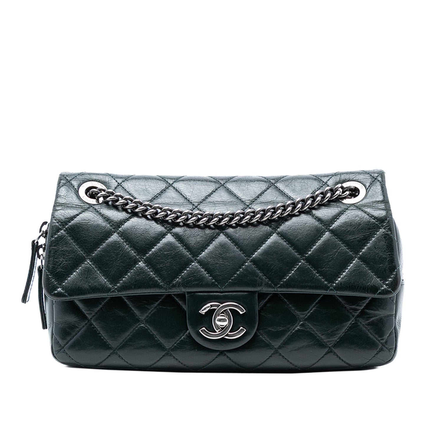 Chanel Medium Glazed Calfskin Duo Color Flap
