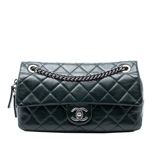 Chanel Medium Glazed Calfskin Duo Color Flap