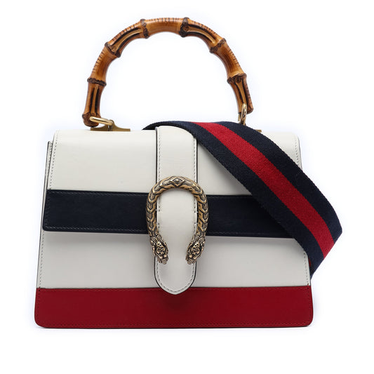Gucci Medium Leather Bamboo Dionysus Web Satchel