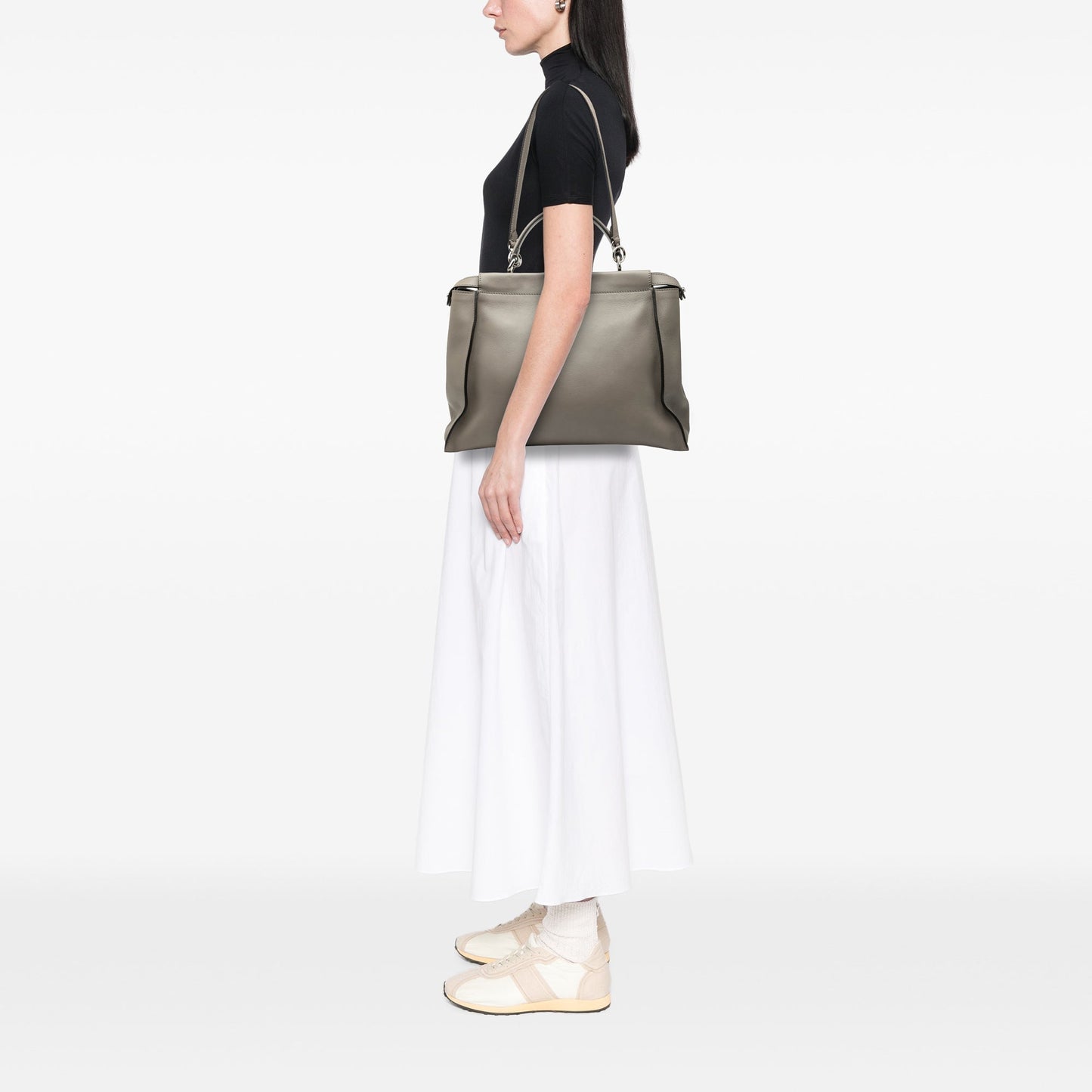 Fendi Large Leather Peekaboo Satchel