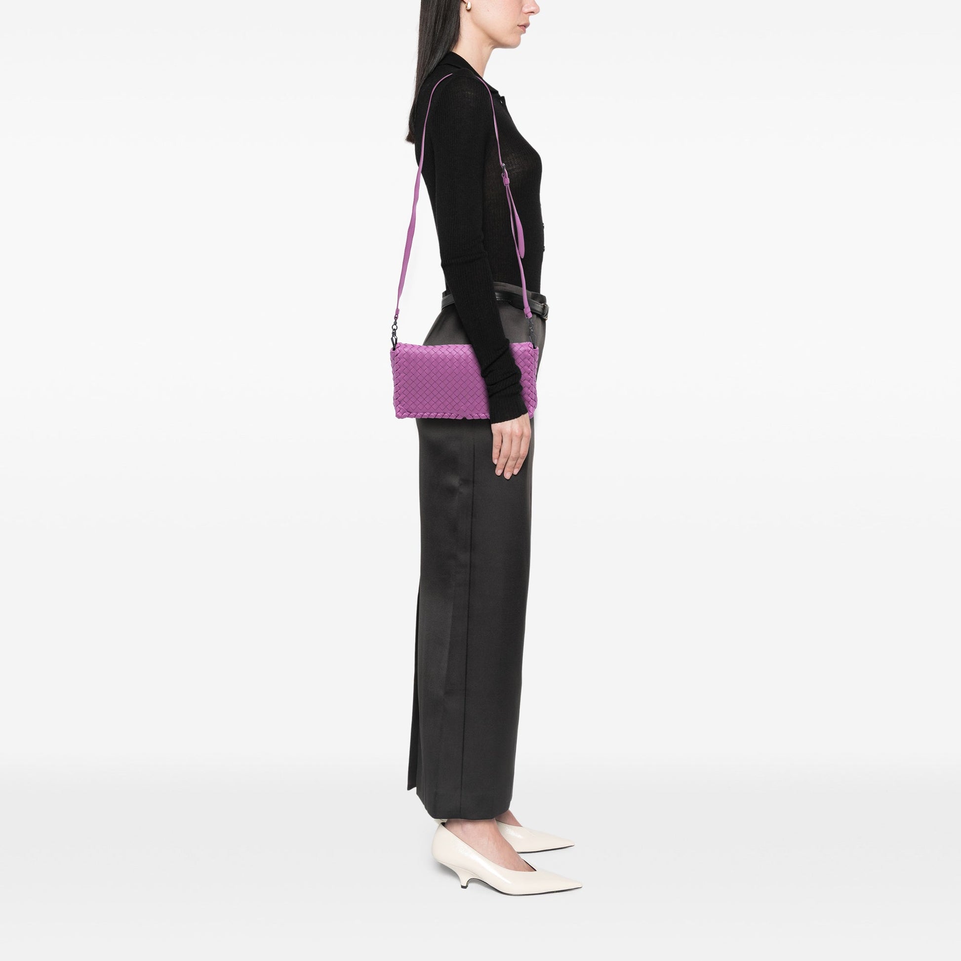 Bottega Veneta Nappa Intrecciato Dahlia Clutch Crossbody