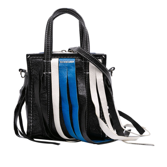 Balenciaga XXS Lambskin Fringe Bazar Shopper Satchel