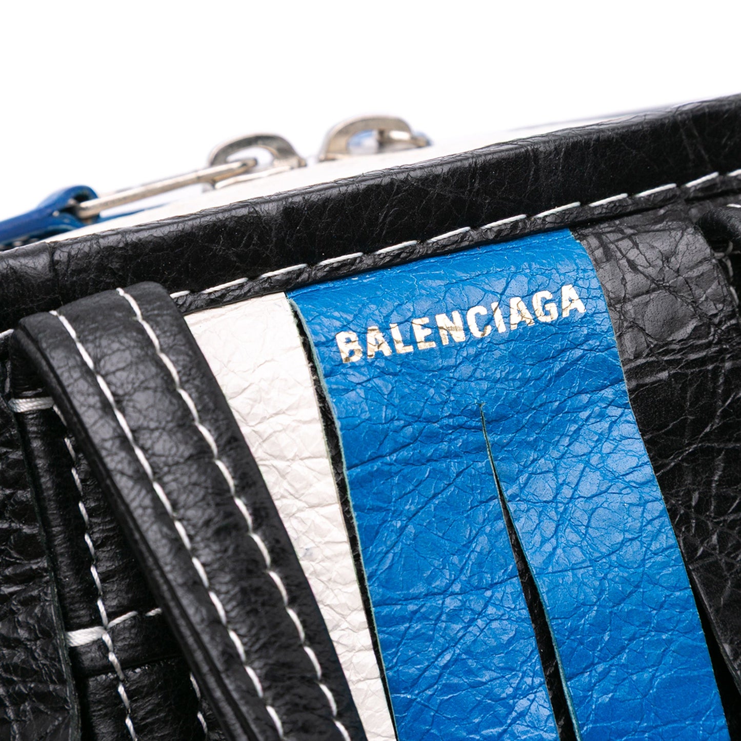 Balenciaga XXS Lambskin Fringe Bazar Shopper Satchel