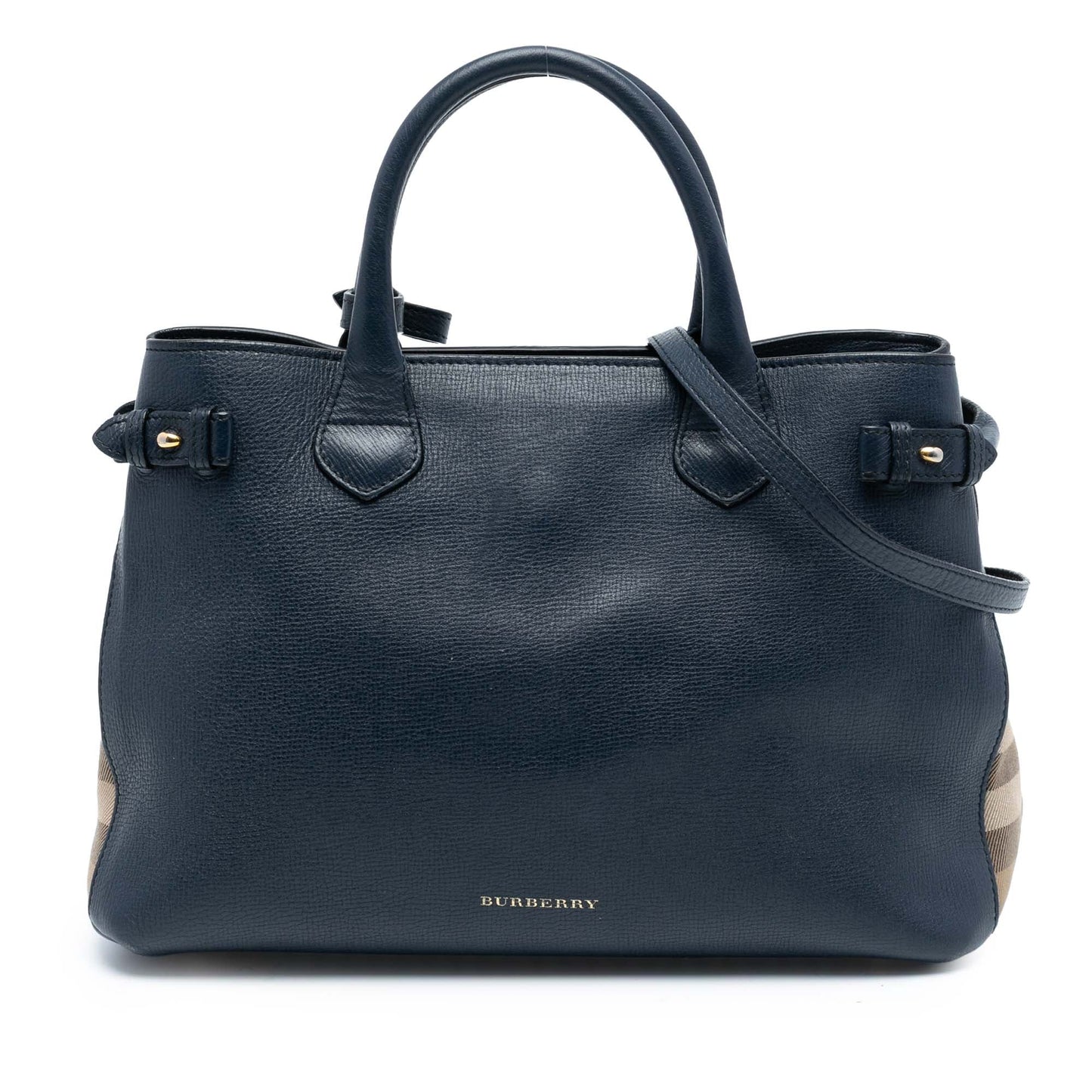 Burberry Medium Leather and House Check Banner Satchel