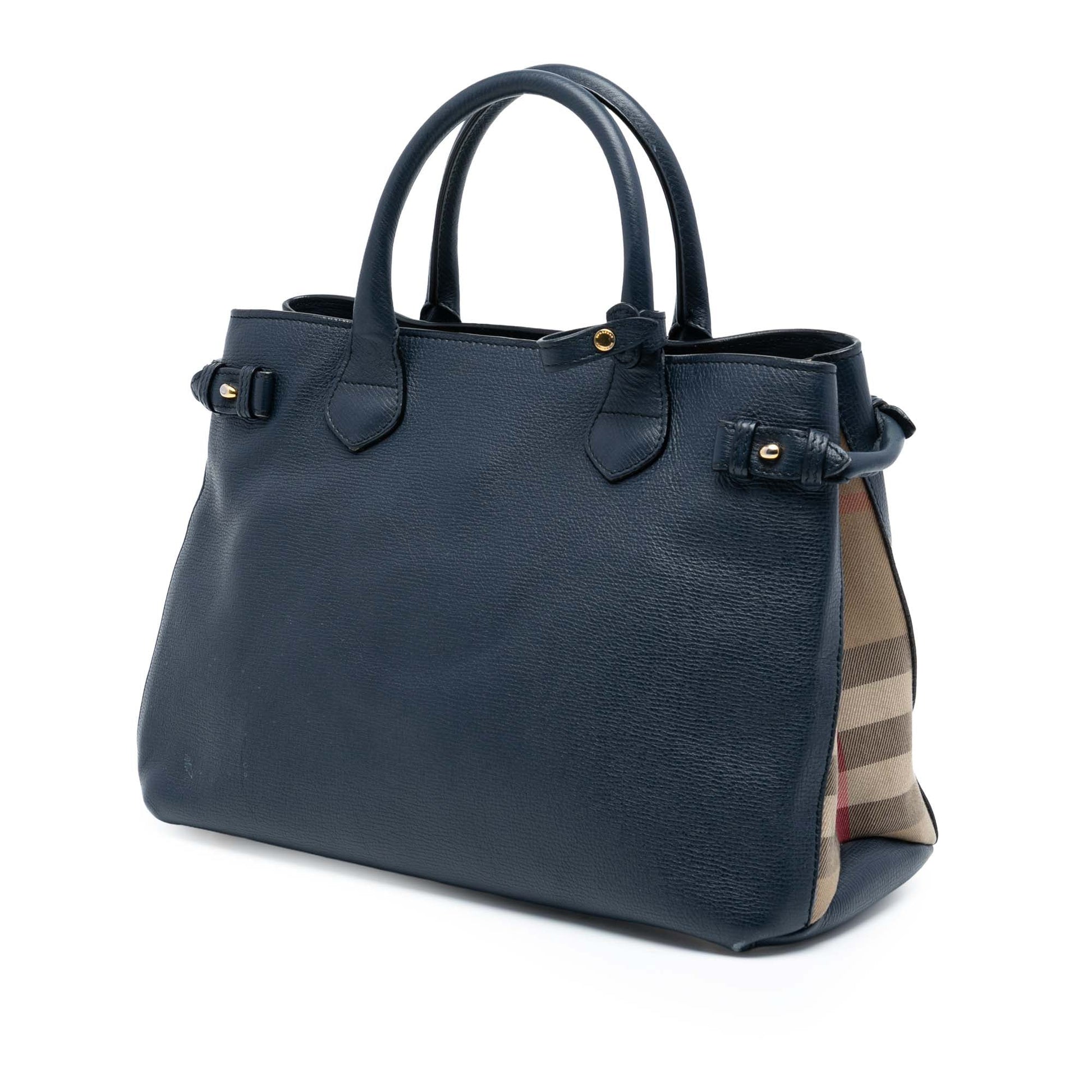 Burberry Medium Leather and House Check Banner Satchel