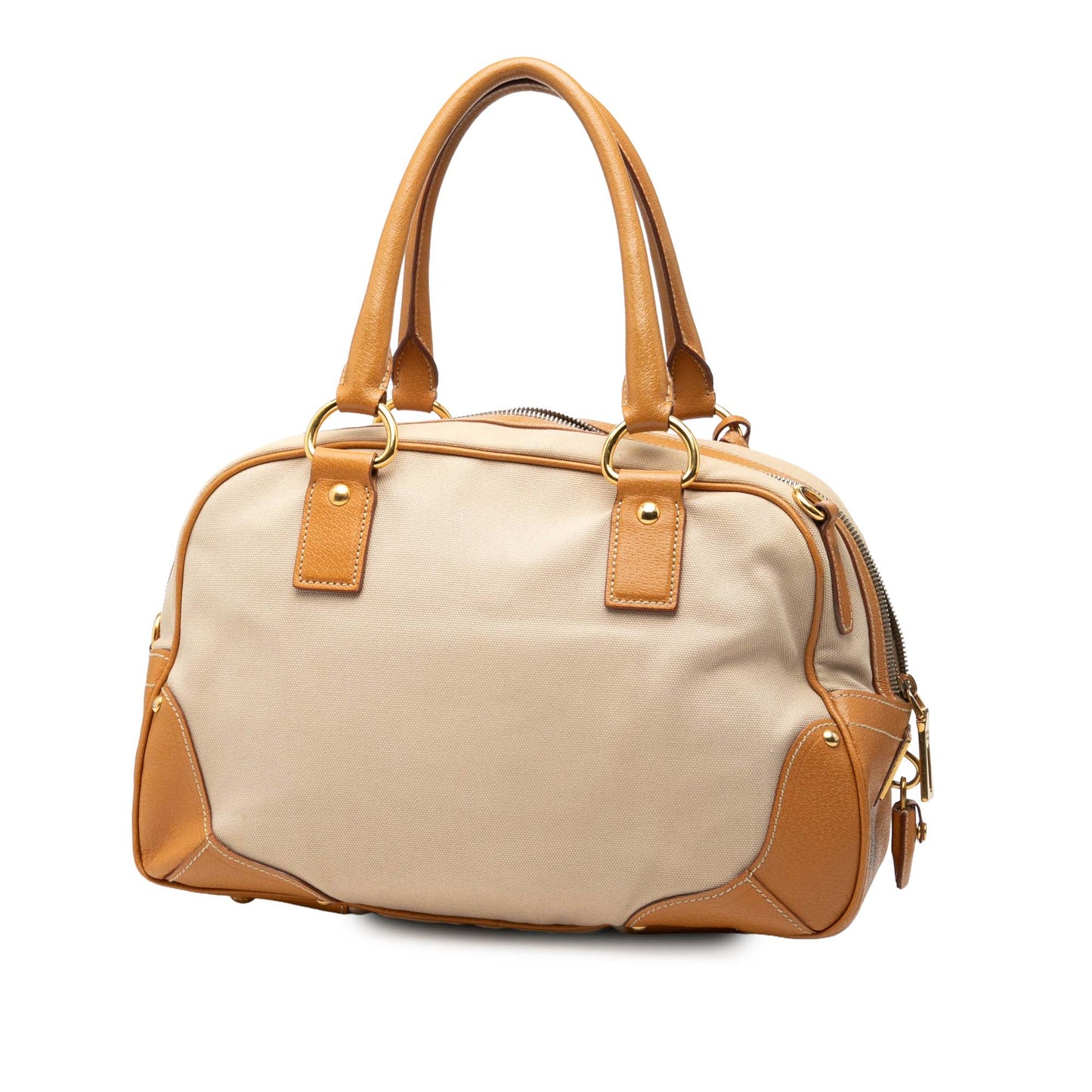 Prada Cinghiale Trimmed Canapa Satchel