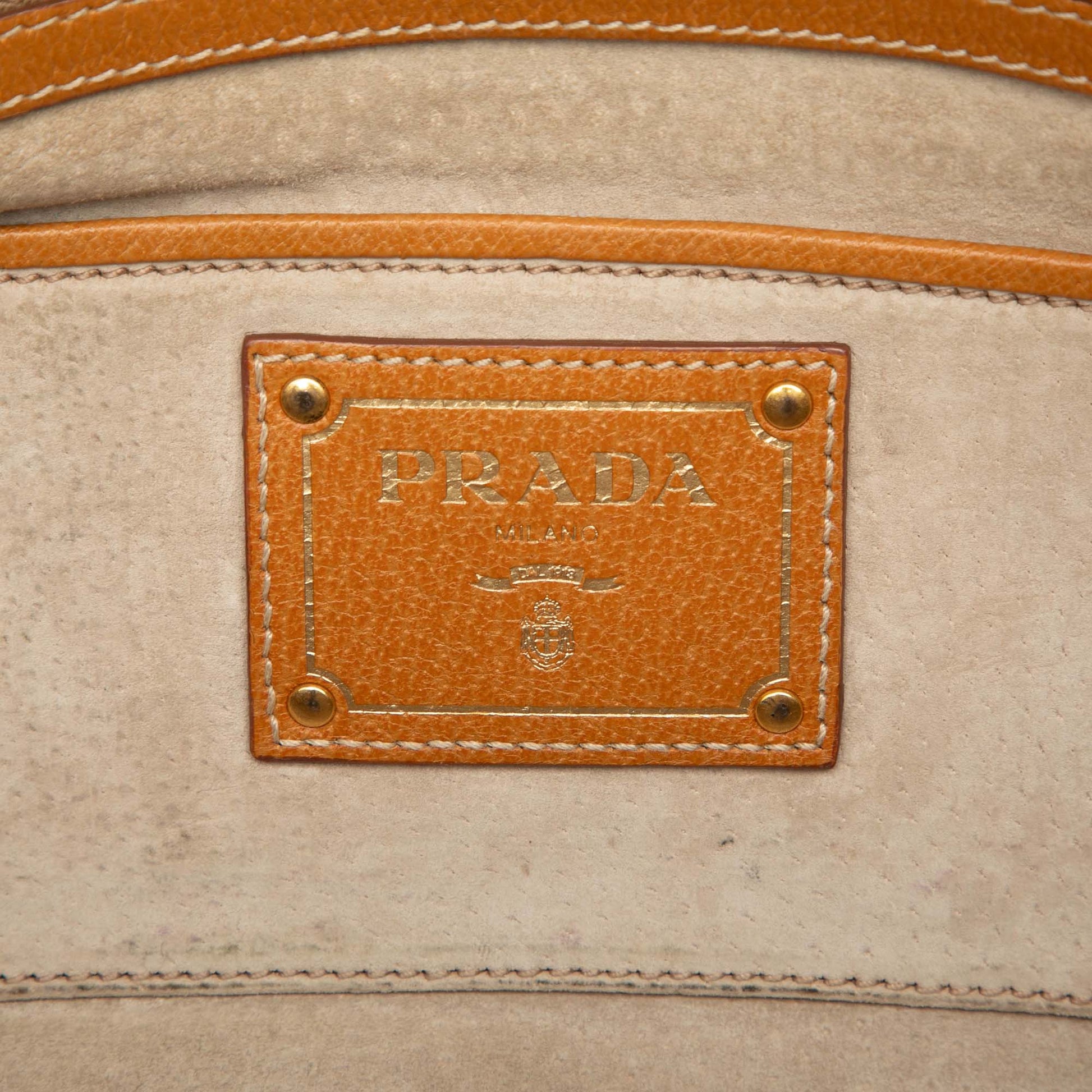 Prada Cinghiale Trimmed Canapa Satchel