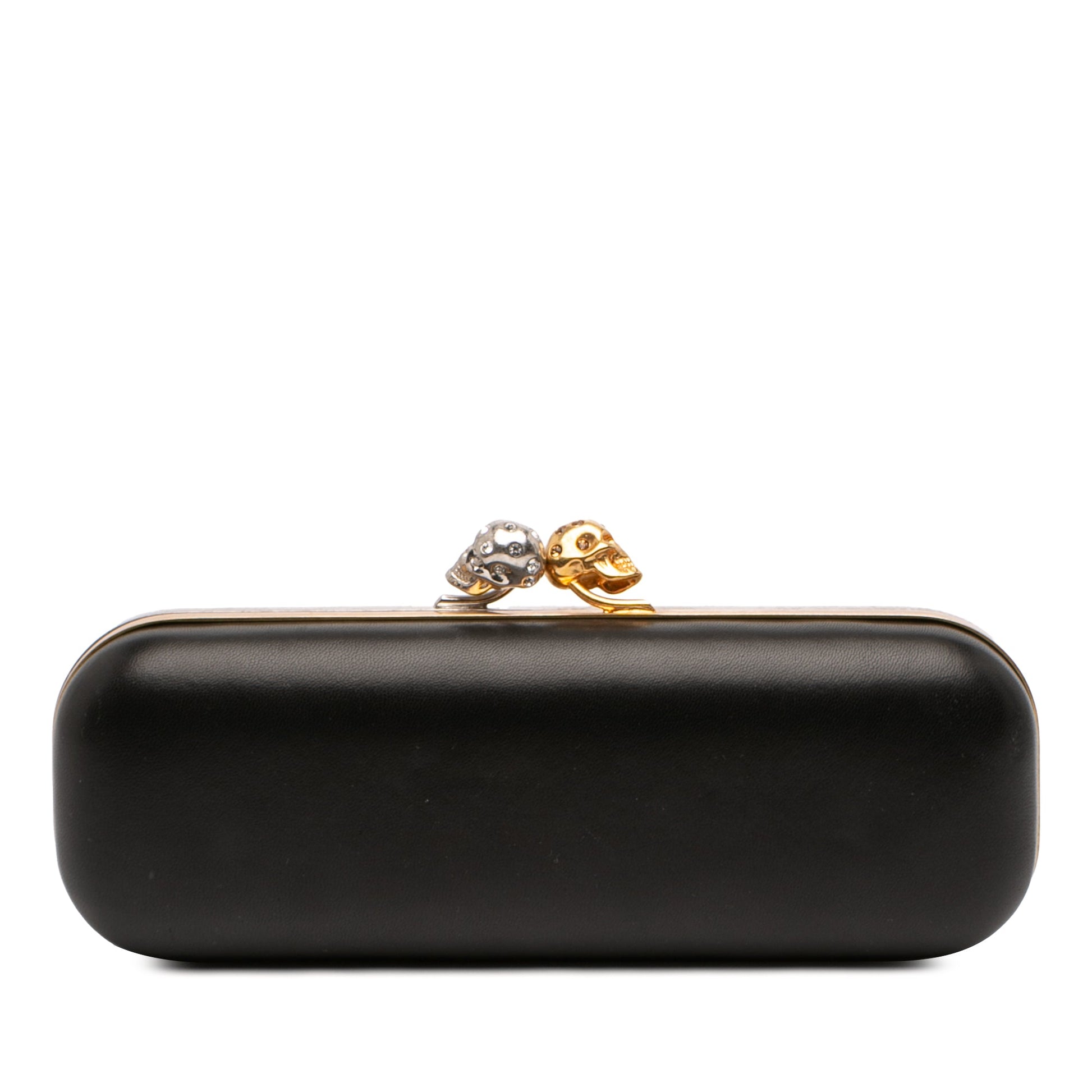 Alexander McQueen Bicolor Leather Twin Long Skull Clutch