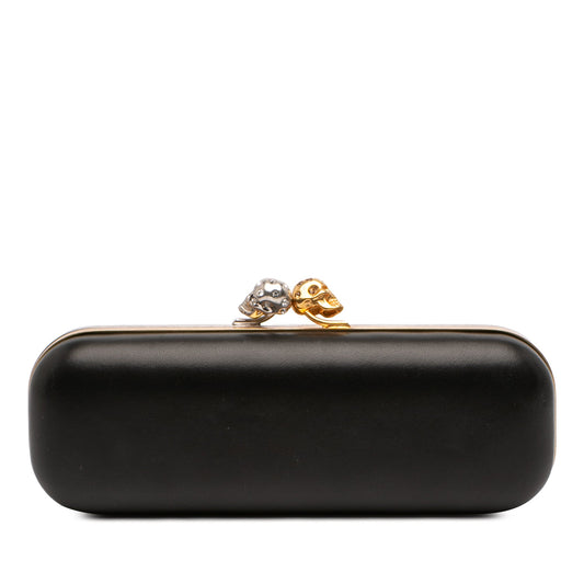 Alexander McQueen Bicolor Leather Twin Long Skull Clutch