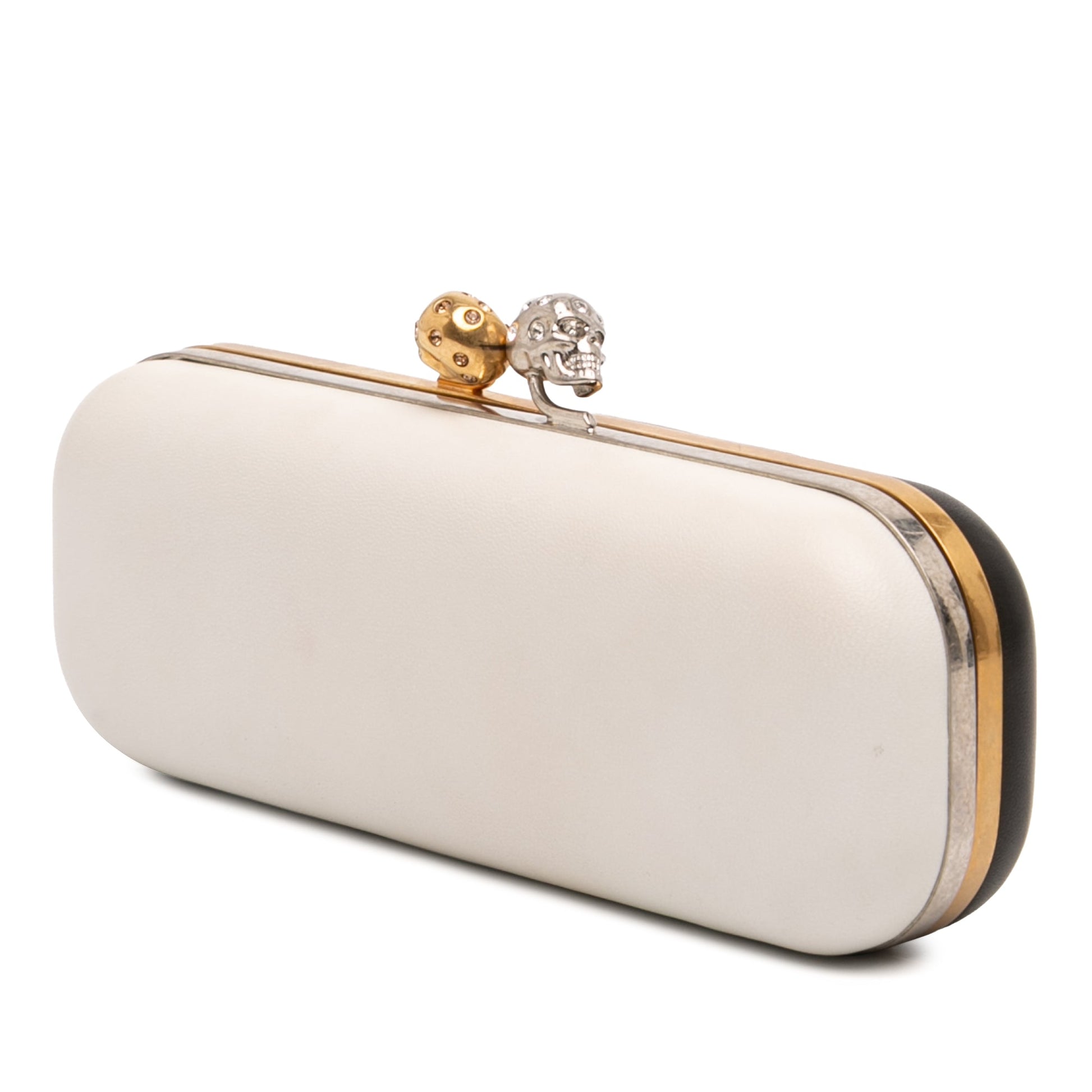 Alexander McQueen Bicolor Leather Twin Long Skull Clutch