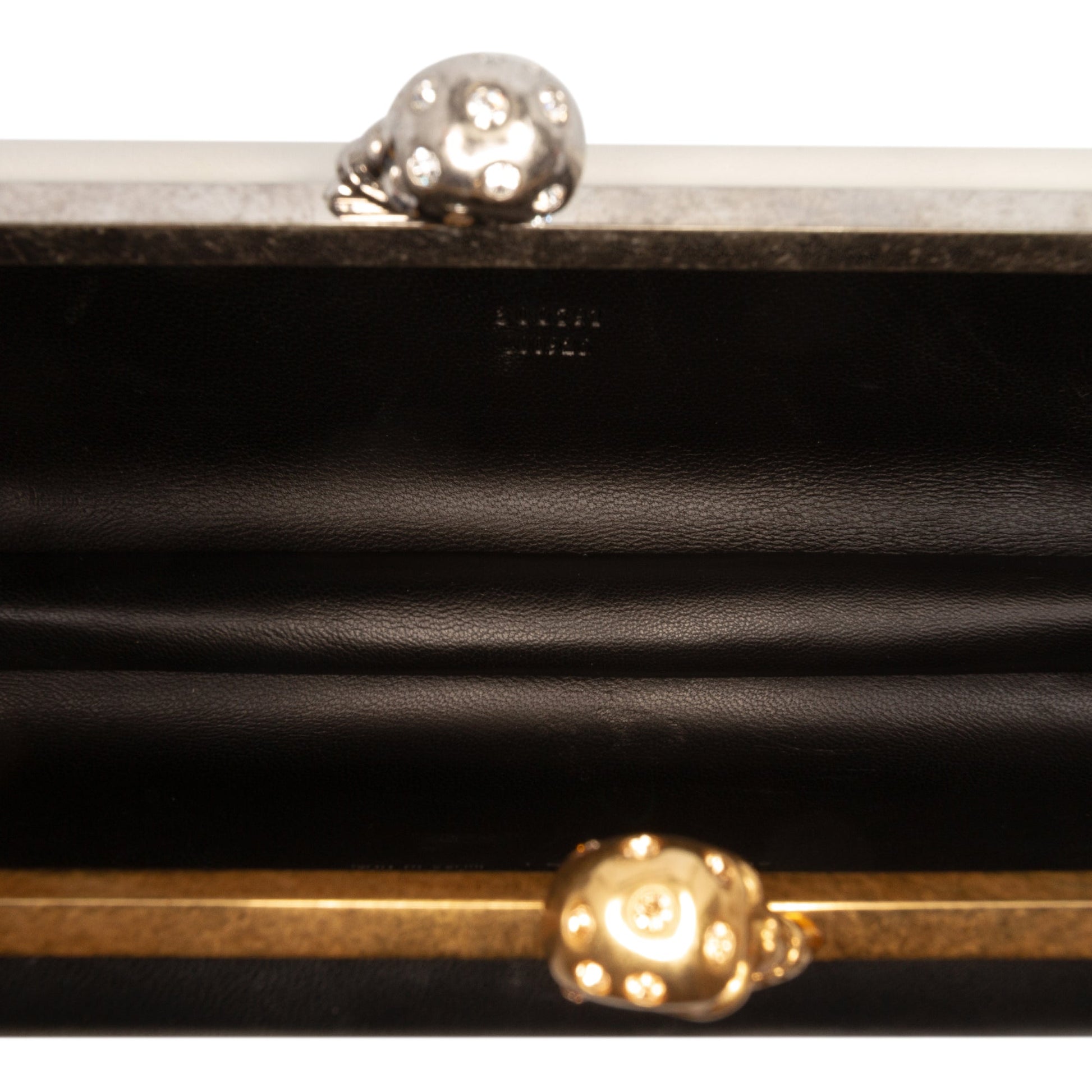 Alexander McQueen Bicolor Leather Twin Long Skull Clutch