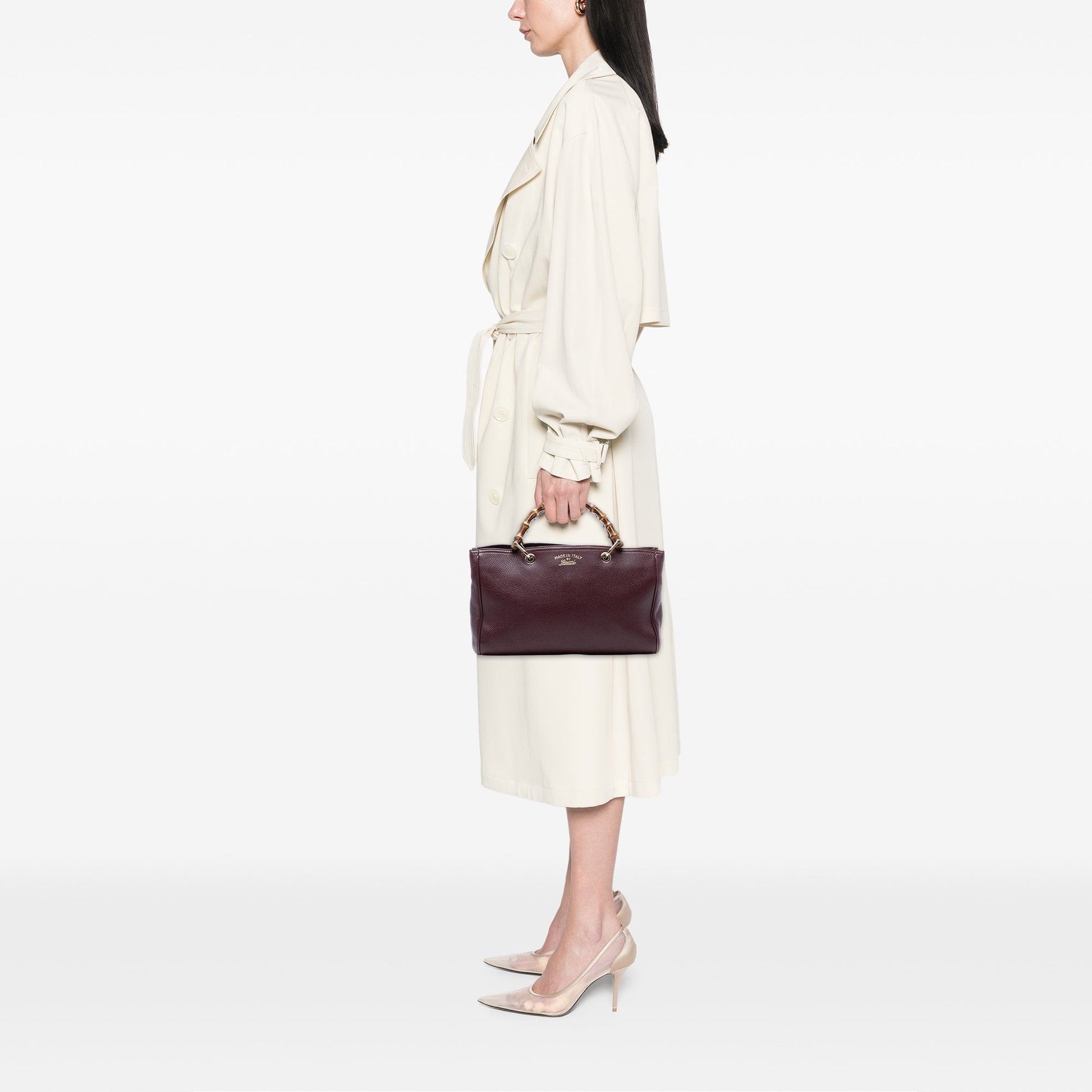 Gucci Medium Calfskin Bamboo Shopper Satchel