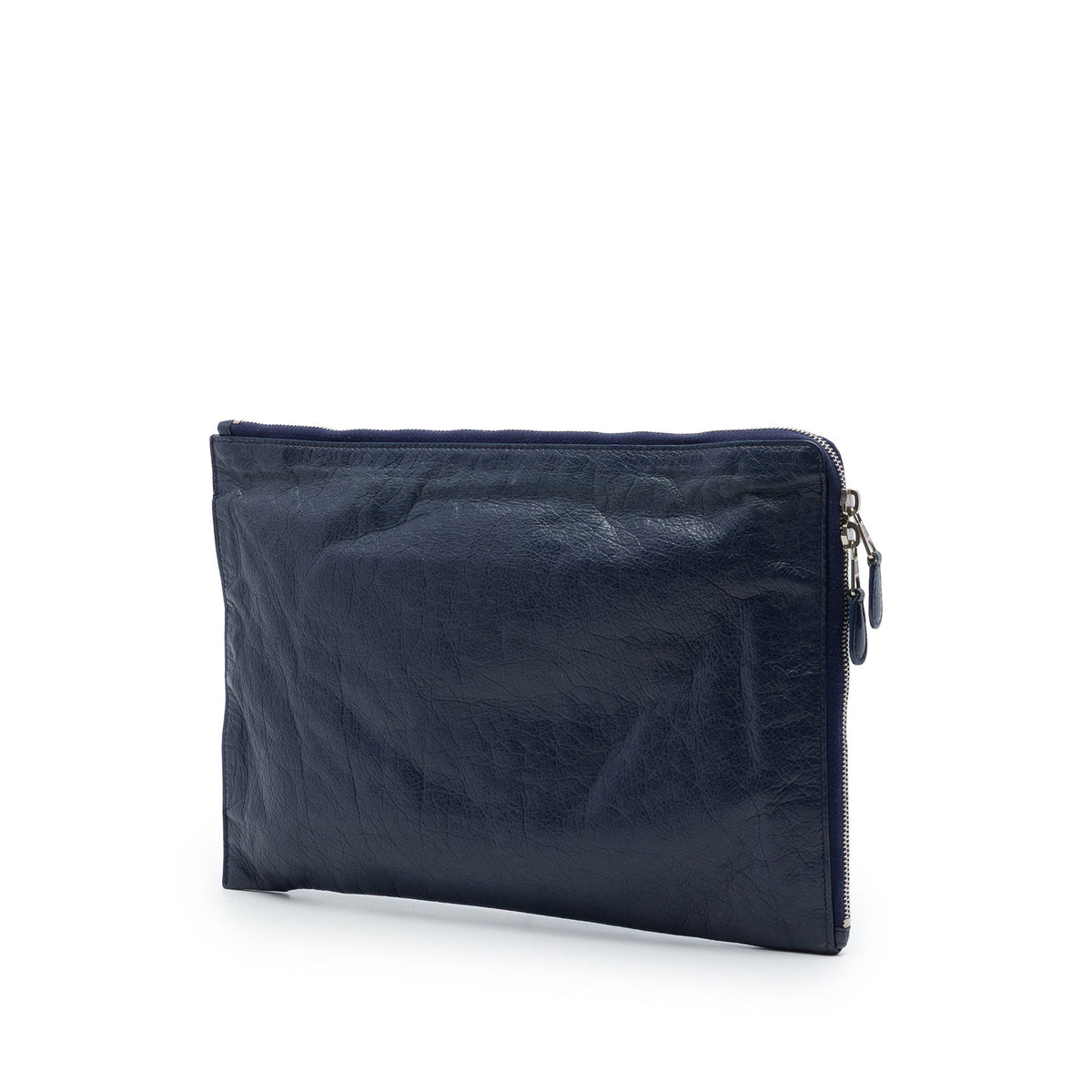 Balenciaga Lambskin Motocross Giant 12 Zip Around Flat Clutch