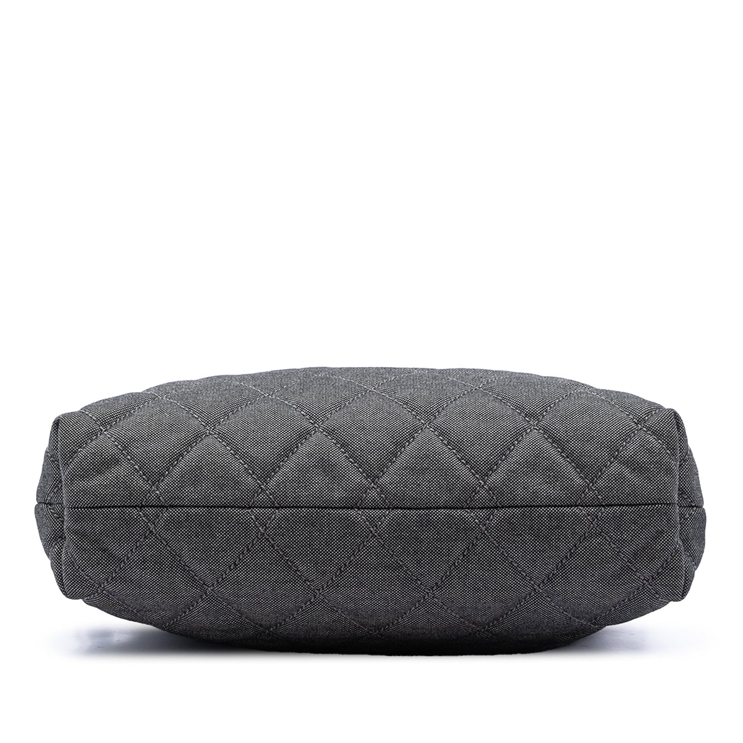 Chanel CC Quilted Denim Grosgrain Drawstring Tote