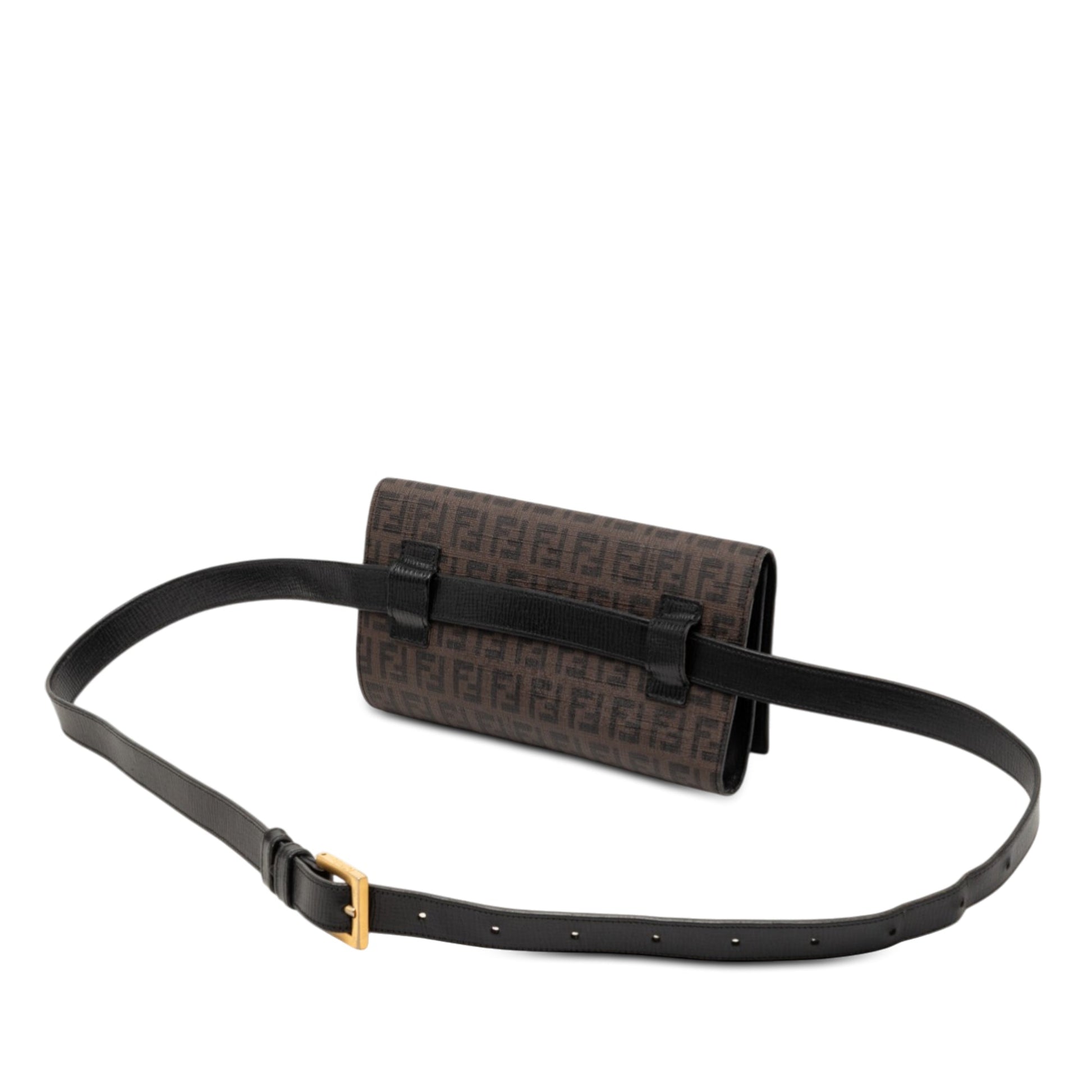 Fendi Zucchino Coated Canvas Flap Belt Bag