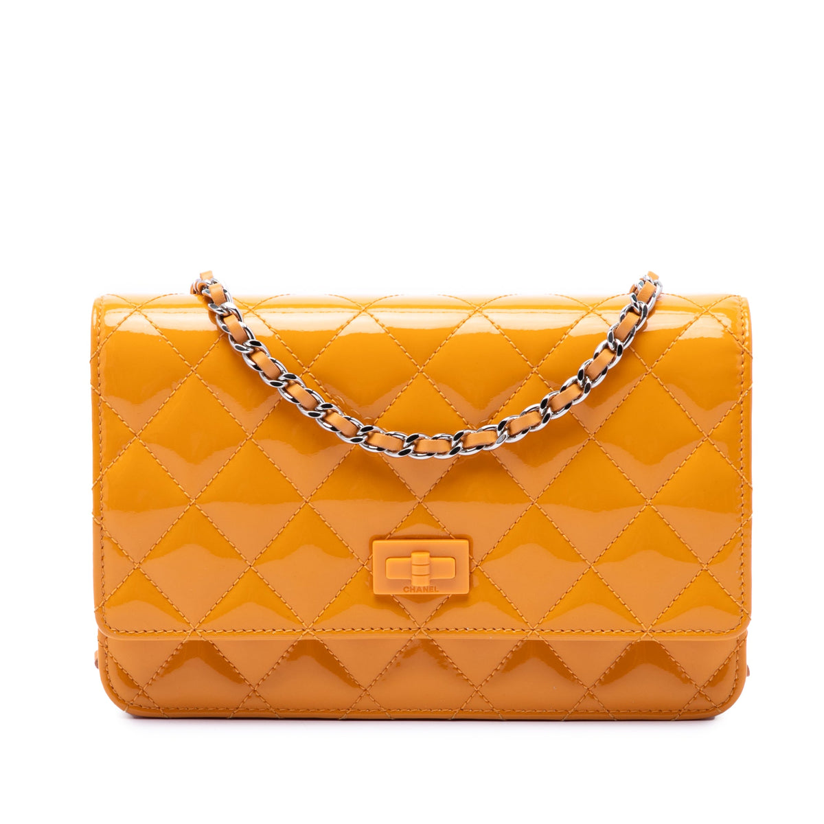 Chanel Quilted Patent Reissue 2.55 Wallet On Chain