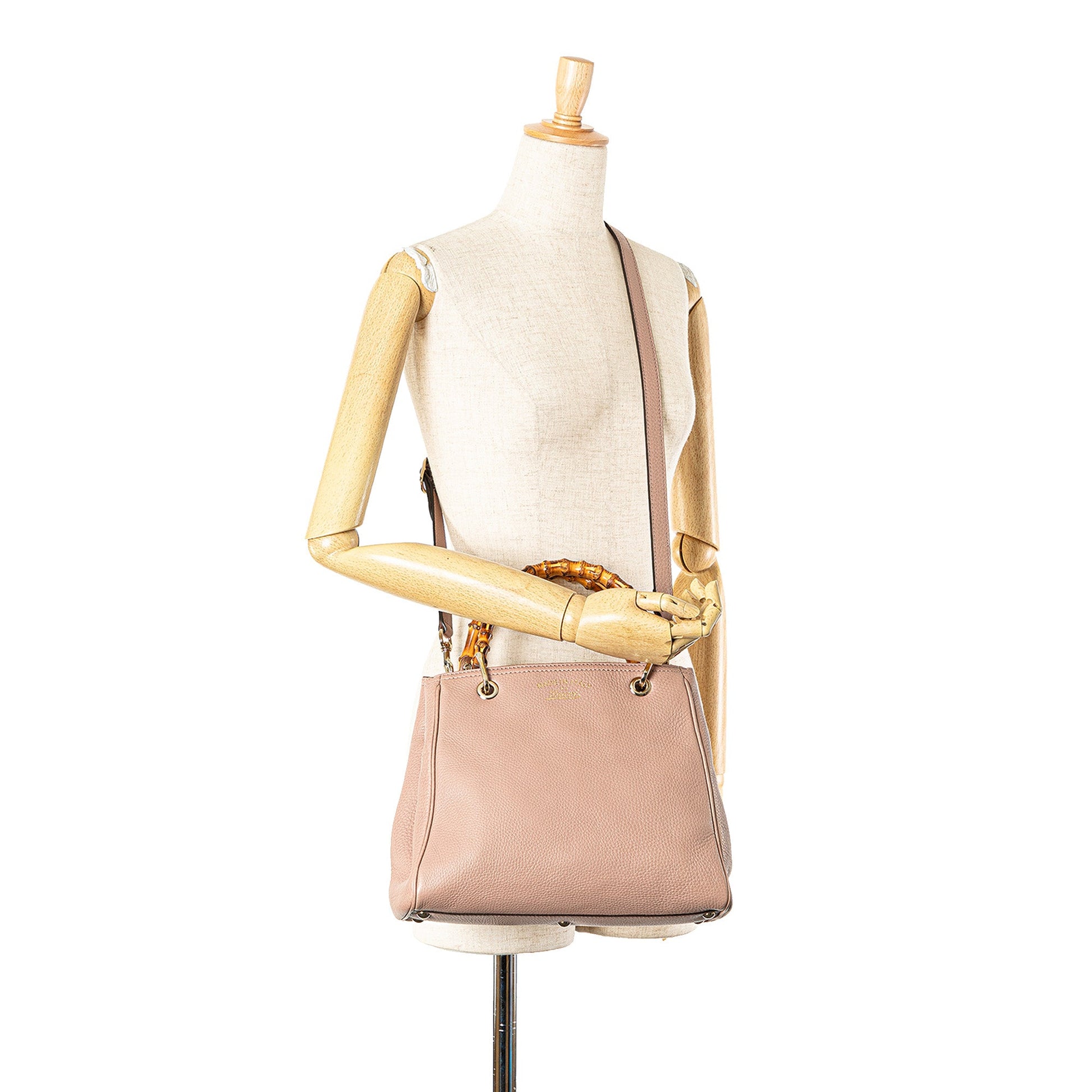 Gucci Small Calfskin Bamboo Shopper Satchel