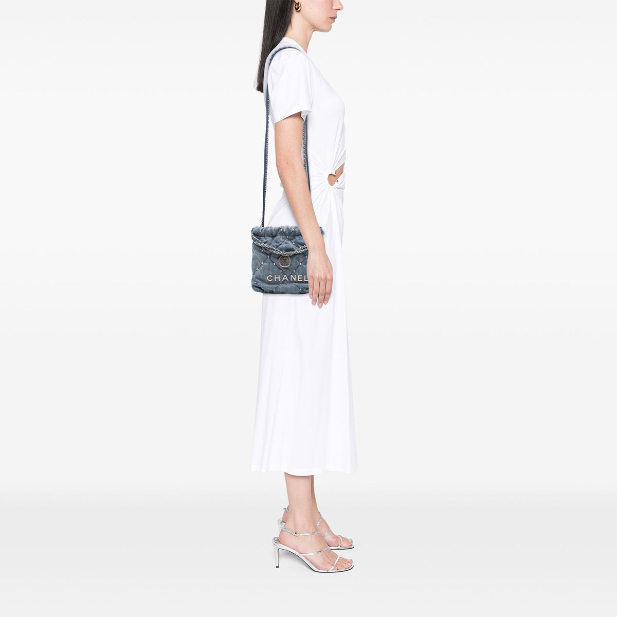Chanel Mini Denim Studded 22 Handbag