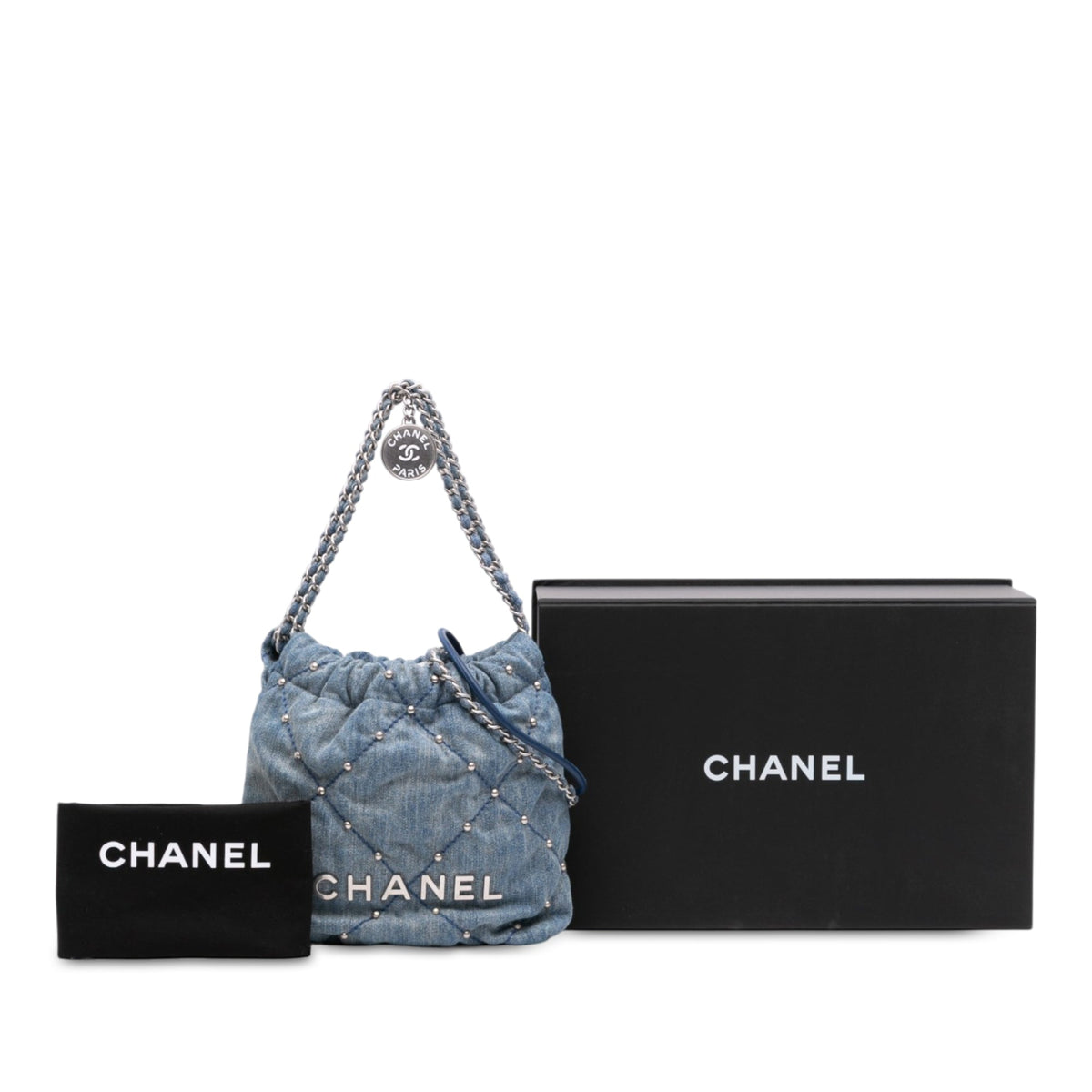 Chanel Mini Denim Studded 22 Handbag